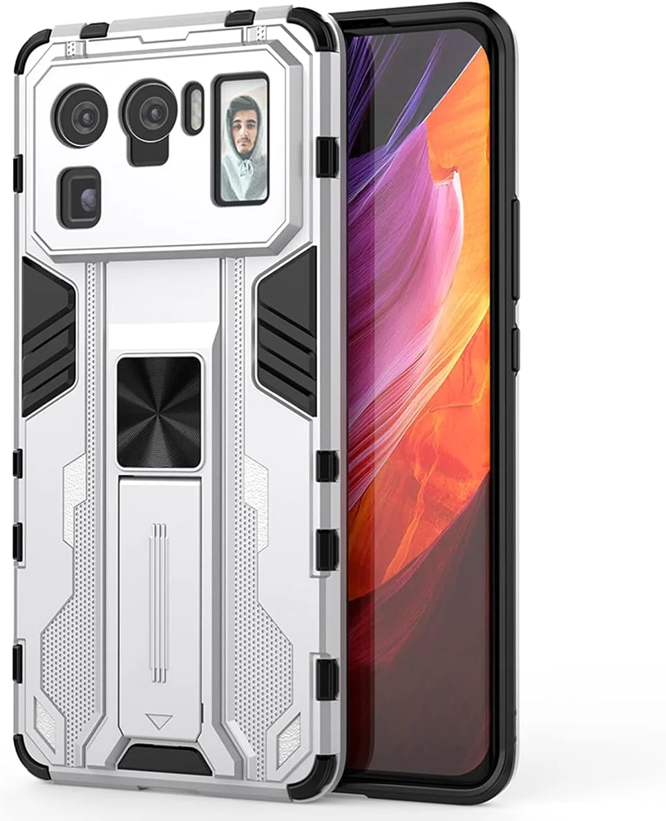 قاب محافظ شیائومی می 11 اولترا، دولایه، پشت PC مقاوم، ضربه گیر TPU، ضد لغزش، پوشش محافظ ضد ضربه برای شیائومی می 11 اولترا نقره ای