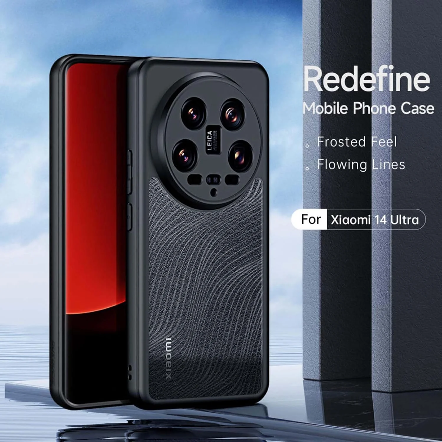 کاور پشتی OIATROE برای شیائومی 14 اولترا، [باریک] [ضد اثر انگشت] [بافت مات] قاب گوشی برای شیائومی 14 اولترا - مشکی