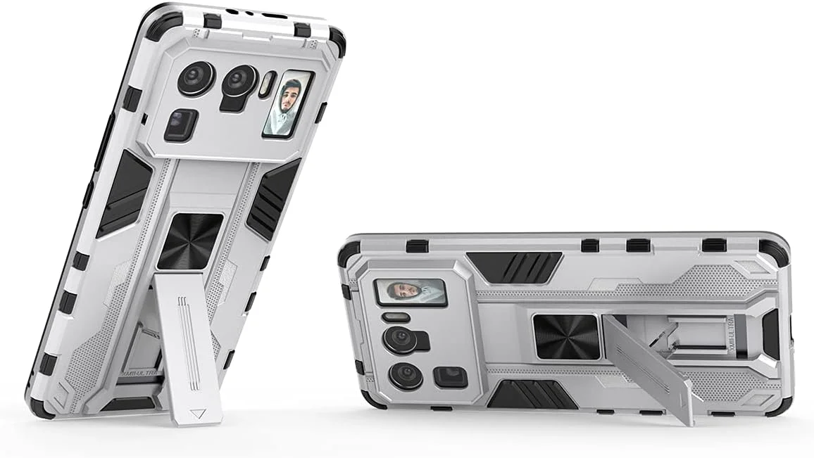 قاب محافظ شیائومی می 11 اولترا، دولایه، پشت PC مقاوم، ضربه گیر TPU، ضد لغزش، پوشش محافظ ضد ضربه برای شیائومی می 11 اولترا نقره ای