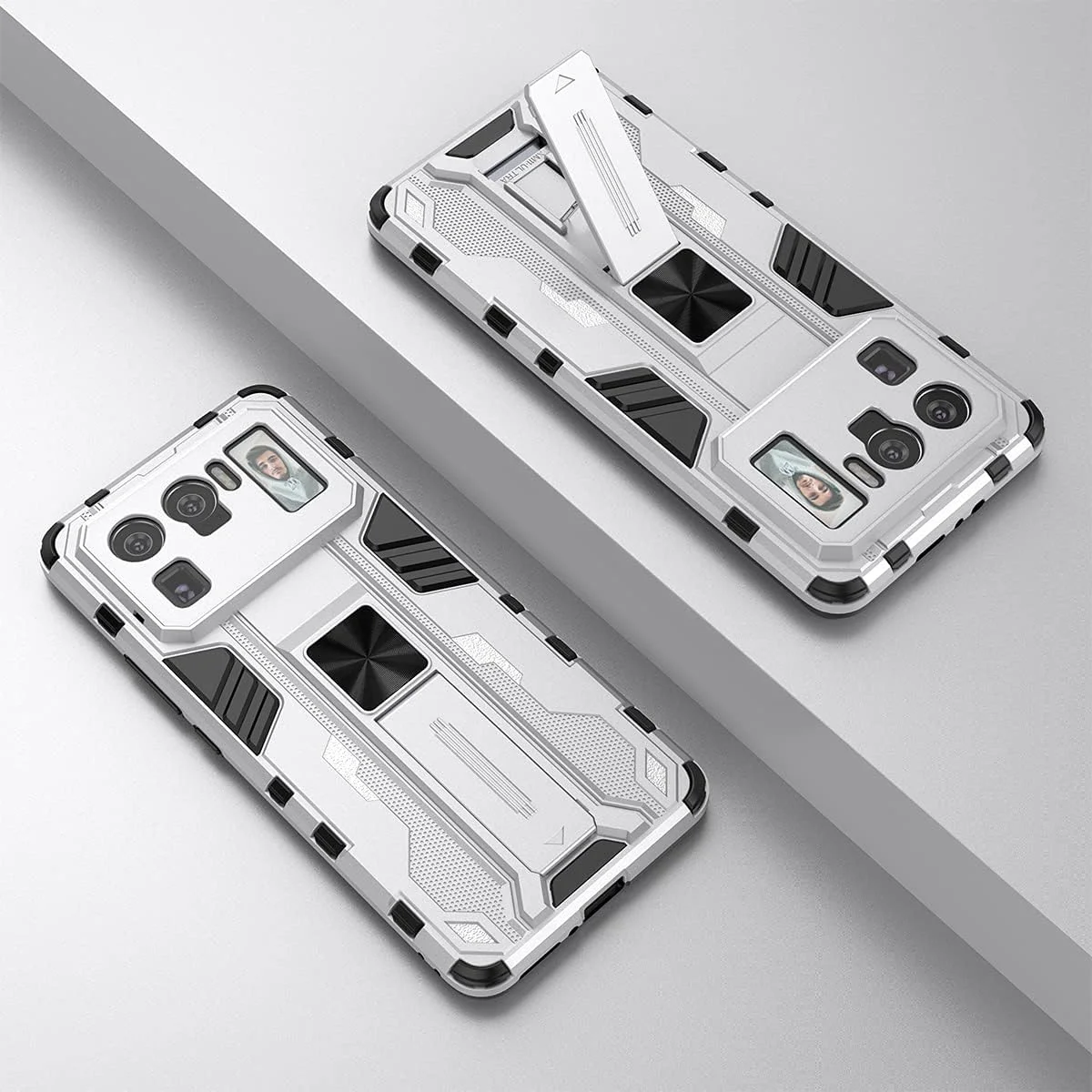 قاب محافظ شیائومی می 11 اولترا، دولایه، پشت PC مقاوم، ضربه گیر TPU، ضد لغزش، پوشش محافظ ضد ضربه برای شیائومی می 11 اولترا نقره ای