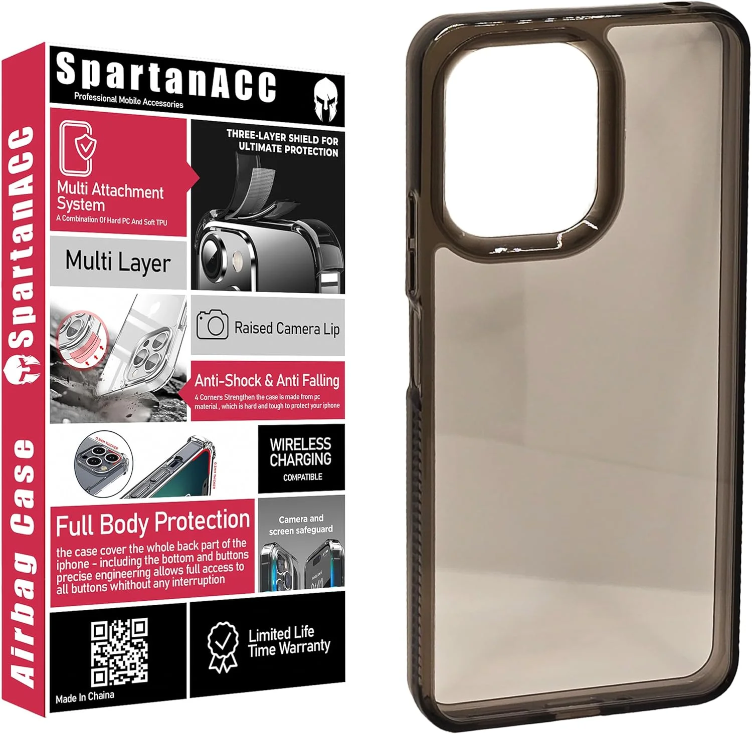 قاب گوشی شیائومی ردمی 13C / پوکو C65، جنس TPU نرم و انعطاف پذیر، دارای گوشه های تقویت شده با کیسه هوا، مناسب برای پوشش TPUSkin شیائومی پوکو C65 (مشکی، 13C/C65 بدون شیشه)