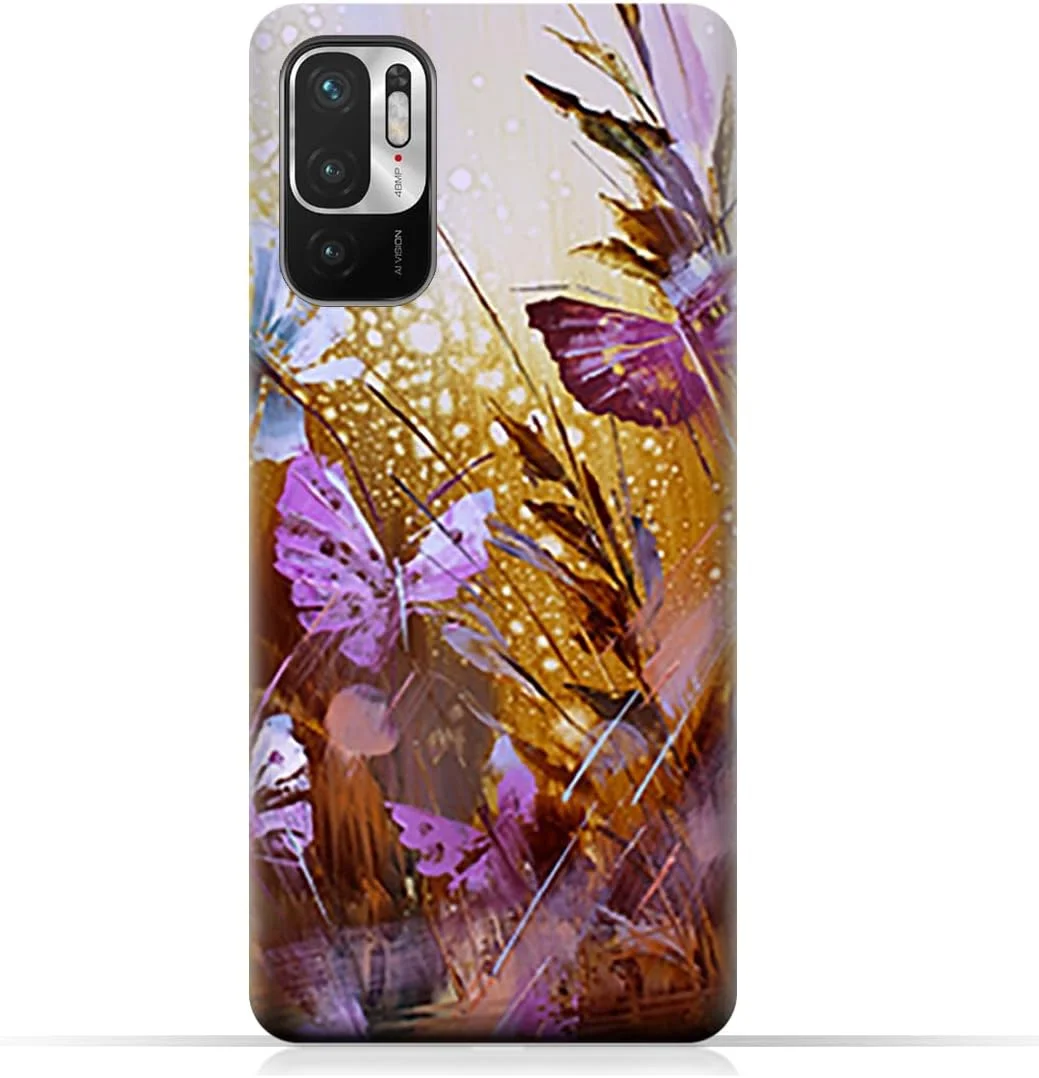 کاور موبایل TPU طرح پروانه و نقاشی رنگ روغن AMC Design مناسب برای شیائومی Redmi Note 10 5G