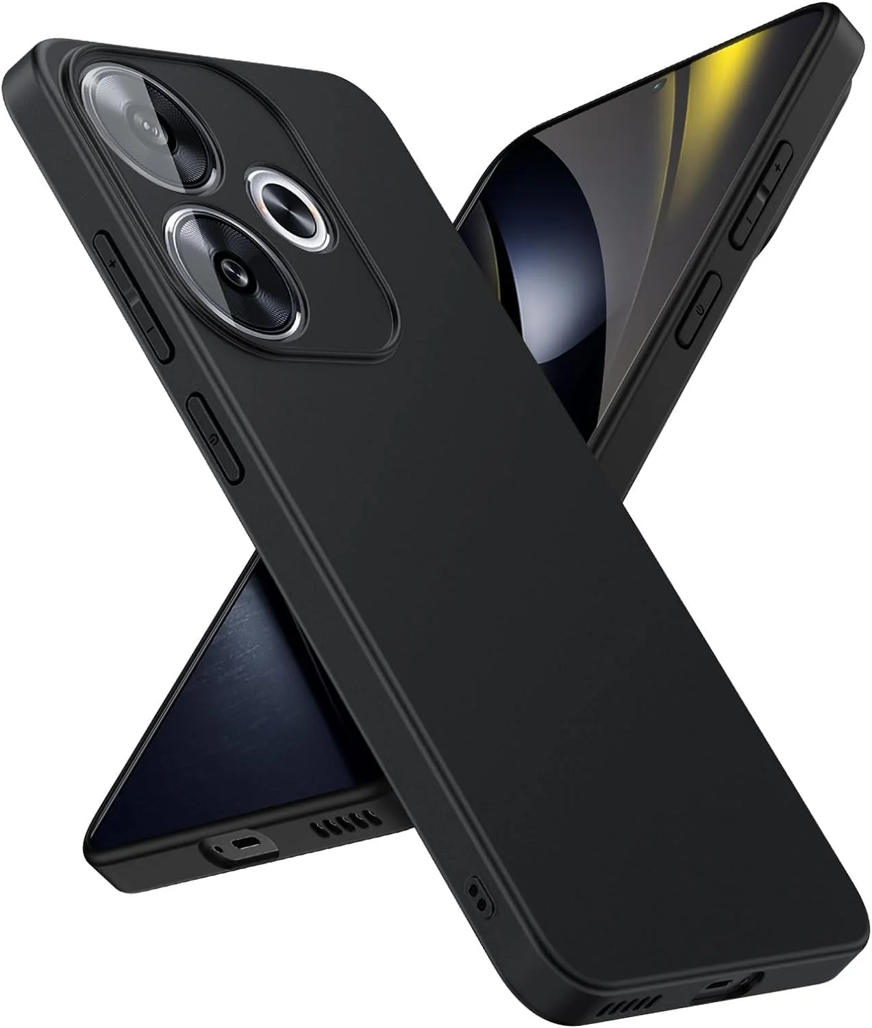 کاور باریک ZEGE سازگار با گوشی شیائومی Poco F6 / Redmi Turbo 3 (نه برای F6 Pro)، کاور TPU نازک، قاب گوشی نرم و انعطاف پذیر با پوشش مات و حس راحت، سازگار با Poco F6، مشکی