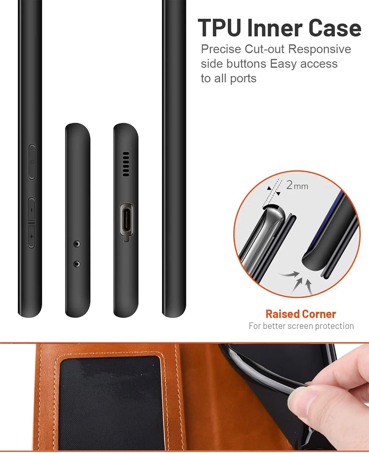 کیف گوشی شیاومی 15 اولترا XINNI، کیف پول چرمی آهنربایی تاشو PU/TPU، آبی