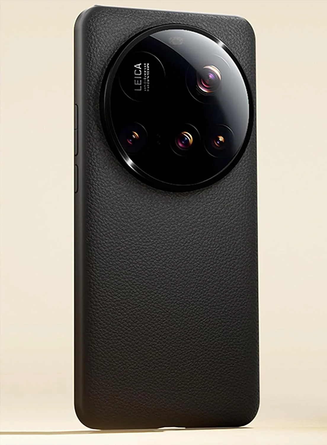 کاور محافظ چرمی مدل GIOPUEY سازگار با گوشی شیائومی 15 Ultra، ساخته شده از چرم PU + PC سخت، بافت چرمی ویژه، ضد اثر انگشت و ضد خش - مشکی