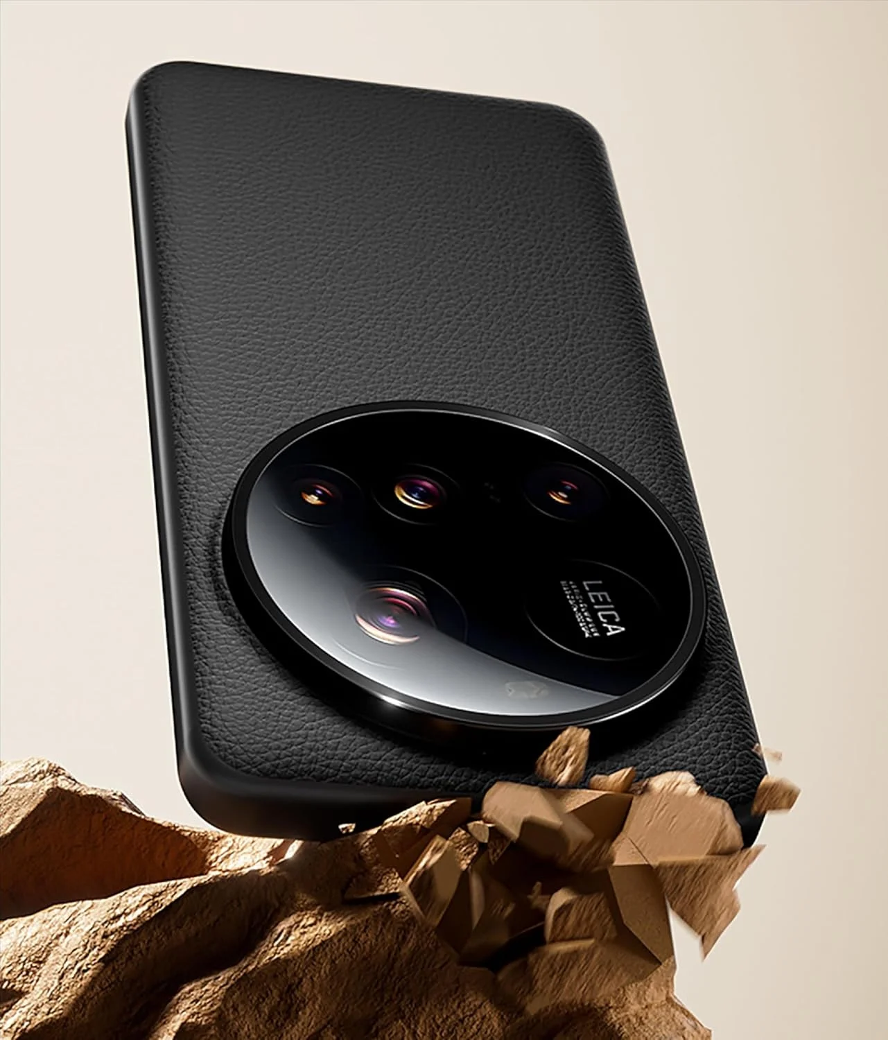 کاور محافظ چرمی مدل GIOPUEY سازگار با گوشی شیائومی 15 Ultra، ساخته شده از چرم PU + PC سخت، بافت چرمی ویژه، ضد اثر انگشت و ضد خش - مشکی