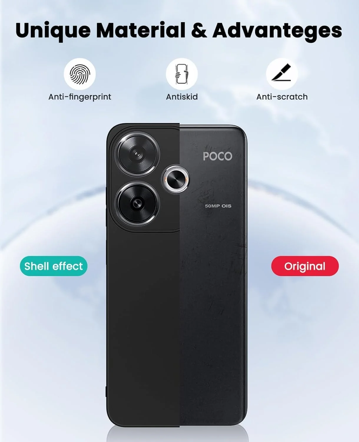 کاور باریک ZEGE سازگار با گوشی شیائومی Poco F6 / Redmi Turbo 3 (نه برای F6 Pro)، کاور TPU نازک، قاب گوشی نرم و انعطاف پذیر با پوشش مات و حس راحت، سازگار با Poco F6، مشکی