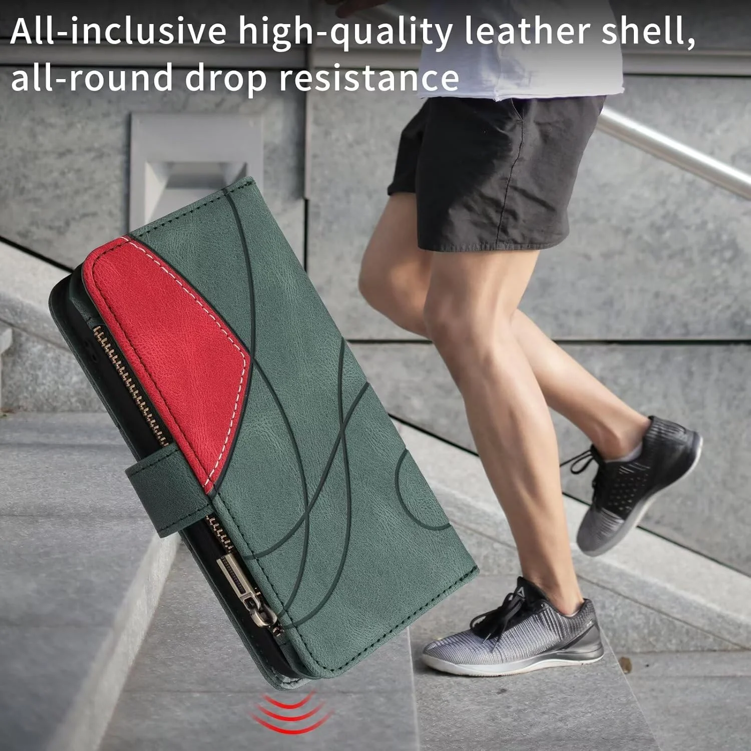 کاور گوشی شیائومی 14 اولترا به همراه بند، کیف پول چرمی تاشو، [دارای 9 جای کارت] [بست مغناطیسی]، کاور کتابی بنددار برای شیائومی 14 اولترا - سبز