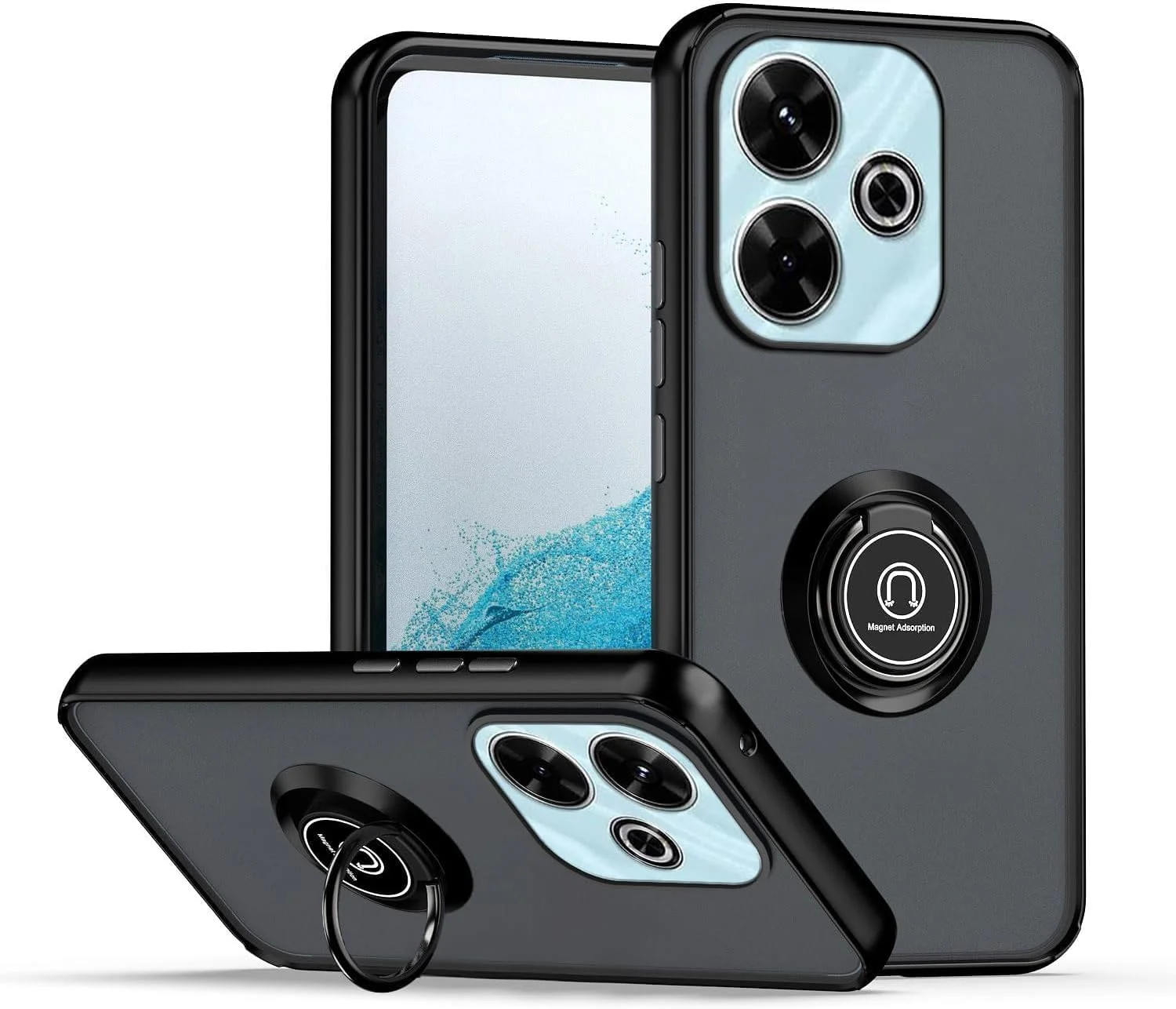 کاور محافظ ضد ضربه مات با حلقه فلزی و استند و قابلیت اتصال مغناطیسی به هولدر خودرو برای شیائومی ردمی 13 4G / ردمی نوت 13R 5G (مشکی) کاور محافظ ضد ضربه مات با حلقه فلزی و استند و قابلیت اتصال مغناطیسی به هولدر خودرو برای شیائومی ردمی 13 4G / ردمی نوت 13R 5G (مشکی)