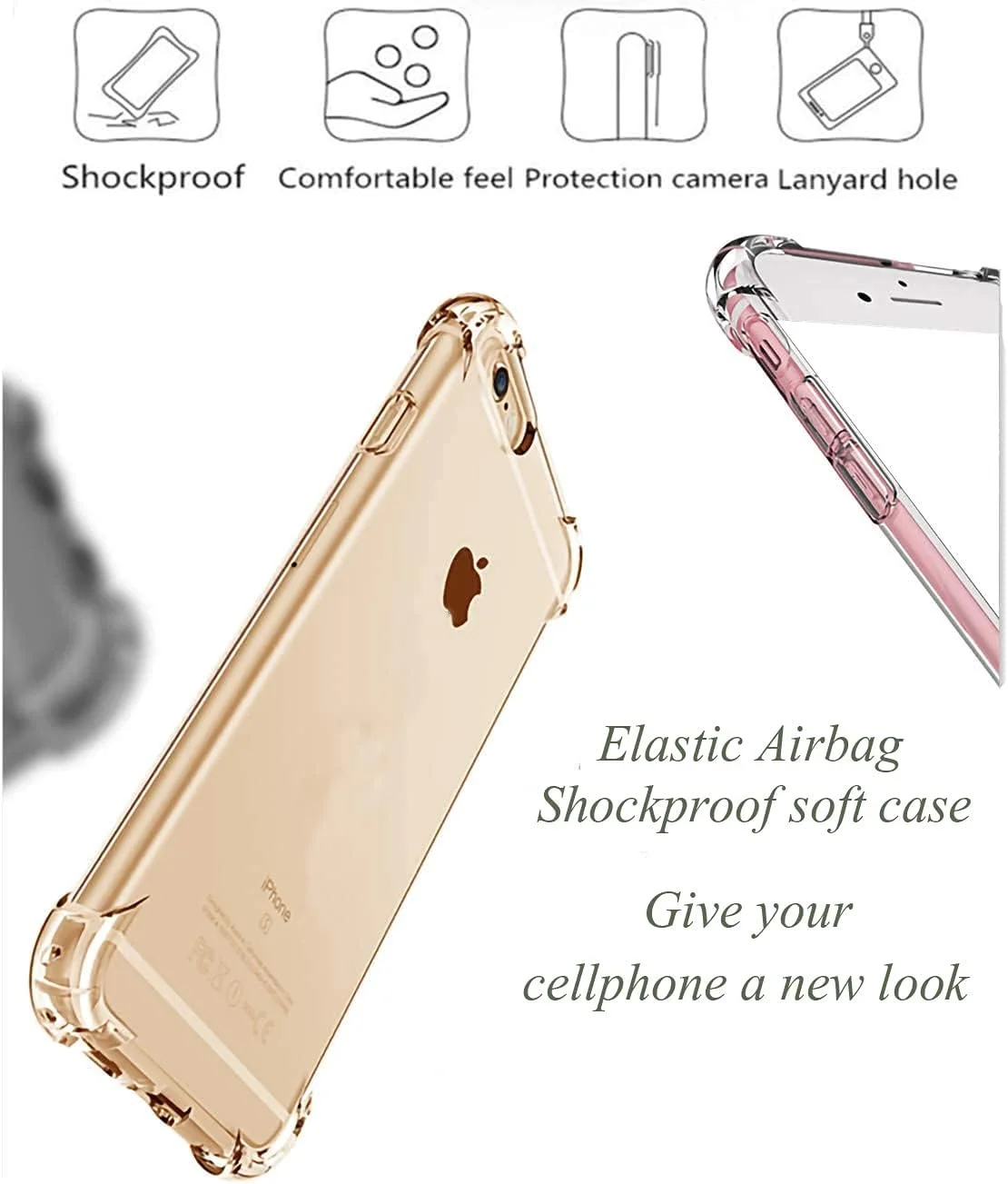 کاور ژلهای شفاف ضد ضربه Gnker مناسب آیفون 6 و 6S با محافظت نرم و شفاف در برابر افتادن از چهار گوشه (آیفون 6/6s، شفاف) کاور ژلهای شفاف ضد ضربه Gnker مناسب آیفون 6 و 6S با محافظت نرم و شفاف در برابر افتادن از چهار گوشه (آیفون 6/6s، شفاف)