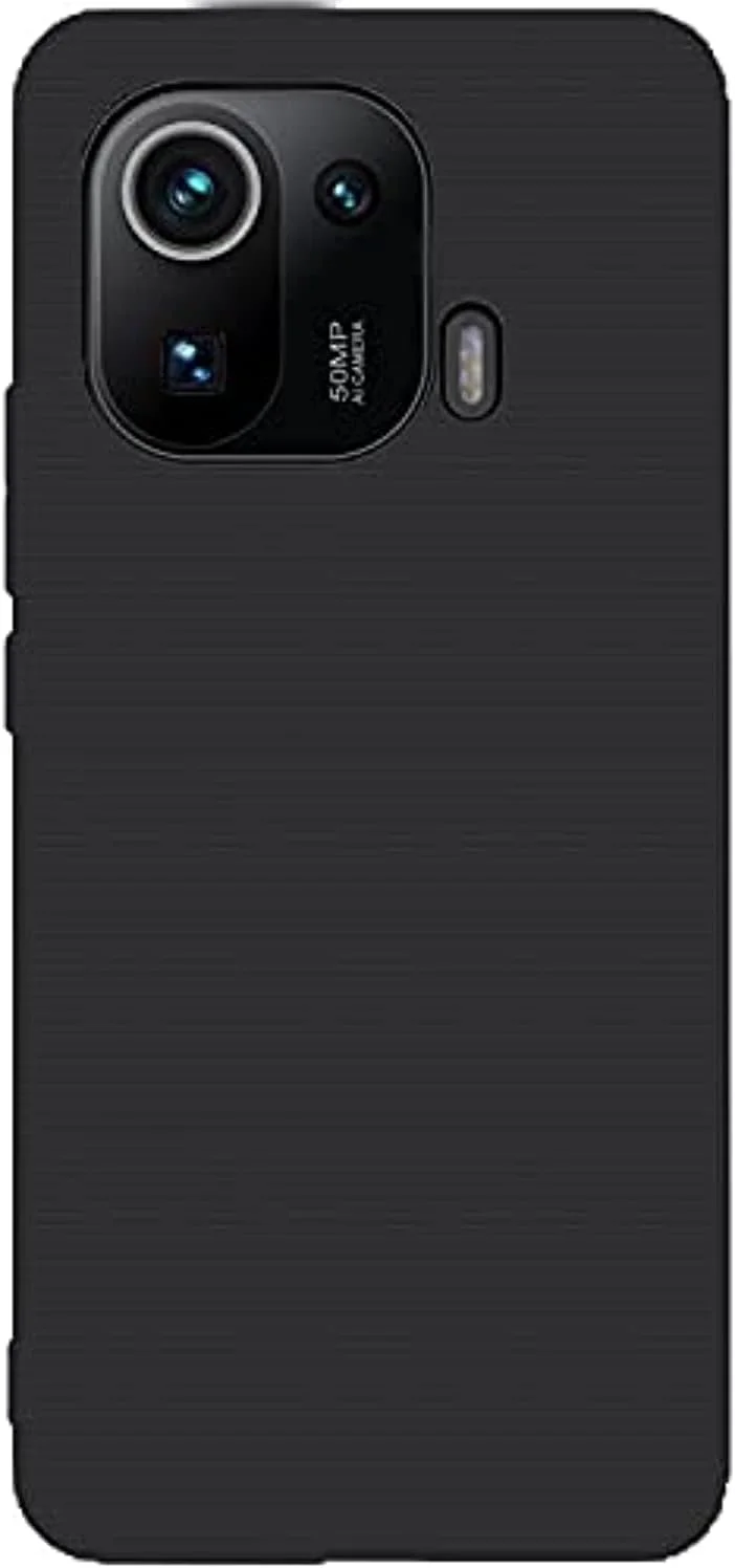 قاب محافظ گوشی شیائومی می 11 پرو EMODIL، مشکی، باریک، TPU نرم، پوشش سیلیکونی انعطاف پذیر، مشکی مات، مخصوص شیائومی می 11 پرو ®