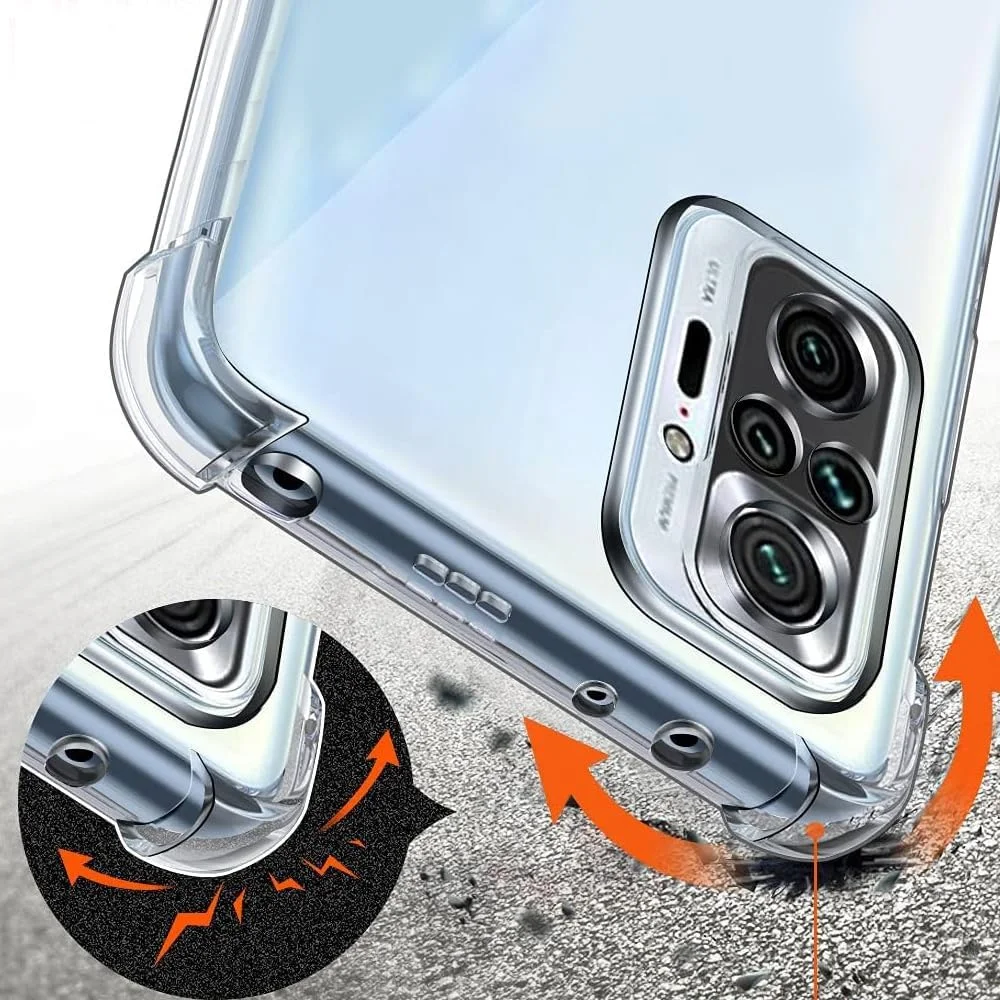 کاور محافظ شفاف مارگون برای گوشی شیائومی ردمی نوت 10 پرو، باریک، مقاوم در برابر ضربه، لبه نرم TPU با گوشه‌های تقویت‌شده