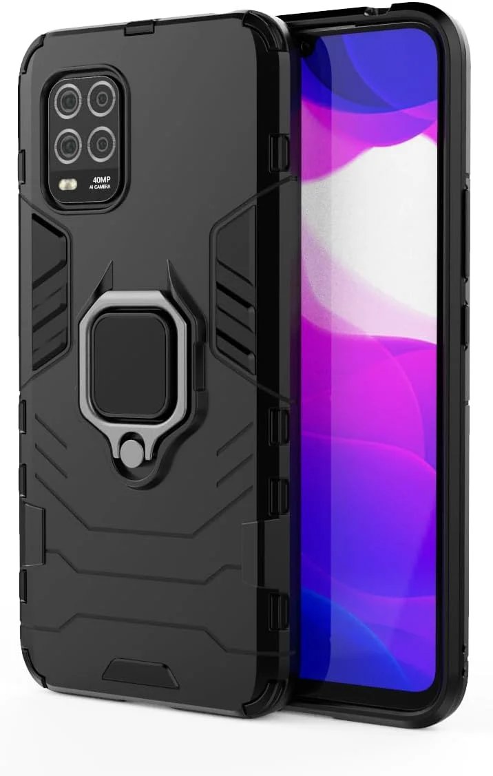 قاب محافظ سیلیکونی نرم و نازک SORAKA با حلقه چرخان 360 درجه و صفحه فلزی برای هولدر مغناطیسی خودرو، مناسب برای گوشی شیائومی می 10 لایت 5G