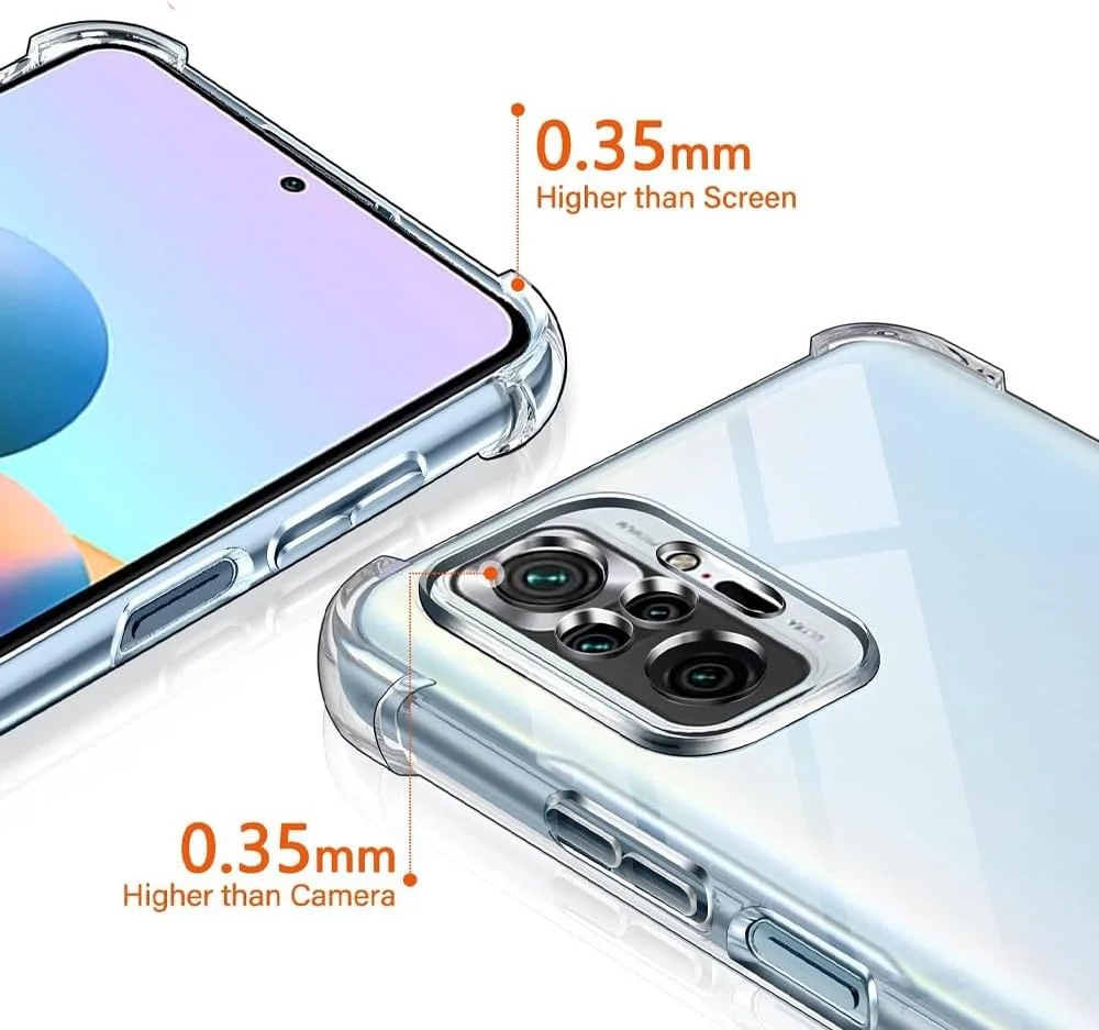 کاور محافظ شفاف مارگون برای گوشی شیائومی ردمی نوت 10 پرو، باریک، مقاوم در برابر ضربه، لبه نرم TPU با گوشه‌های تقویت‌شده