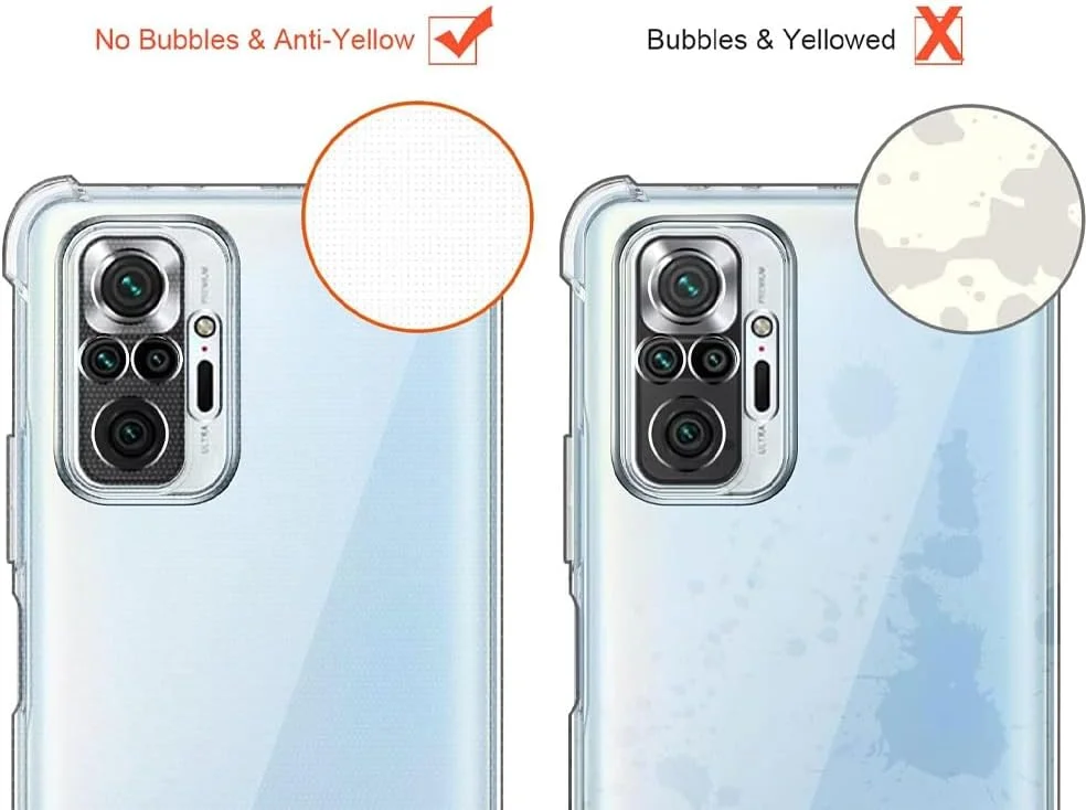 کاور محافظ شفاف مارگون برای گوشی شیائومی ردمی نوت 10 پرو، باریک، مقاوم در برابر ضربه، لبه نرم TPU با گوشه‌های تقویت‌شده