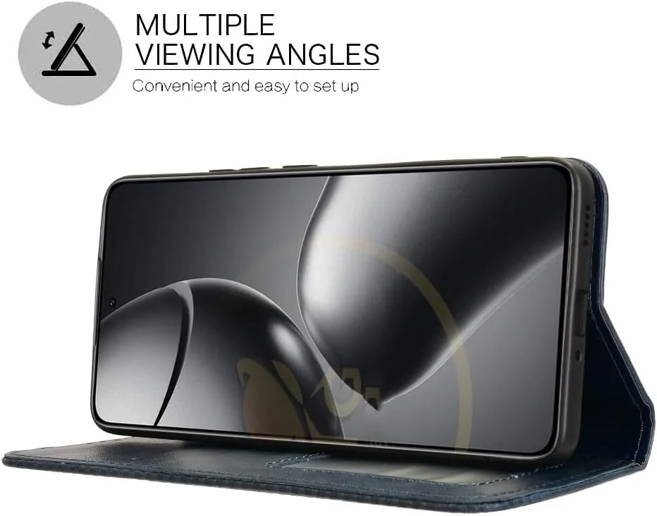 کیف کلاسوری Dedux برای گوشی شیائومی 14T Pro 5G، کاور چرمی طرح رترو، دارای قفل مغناطیسی، استند و جای کارت، آبی