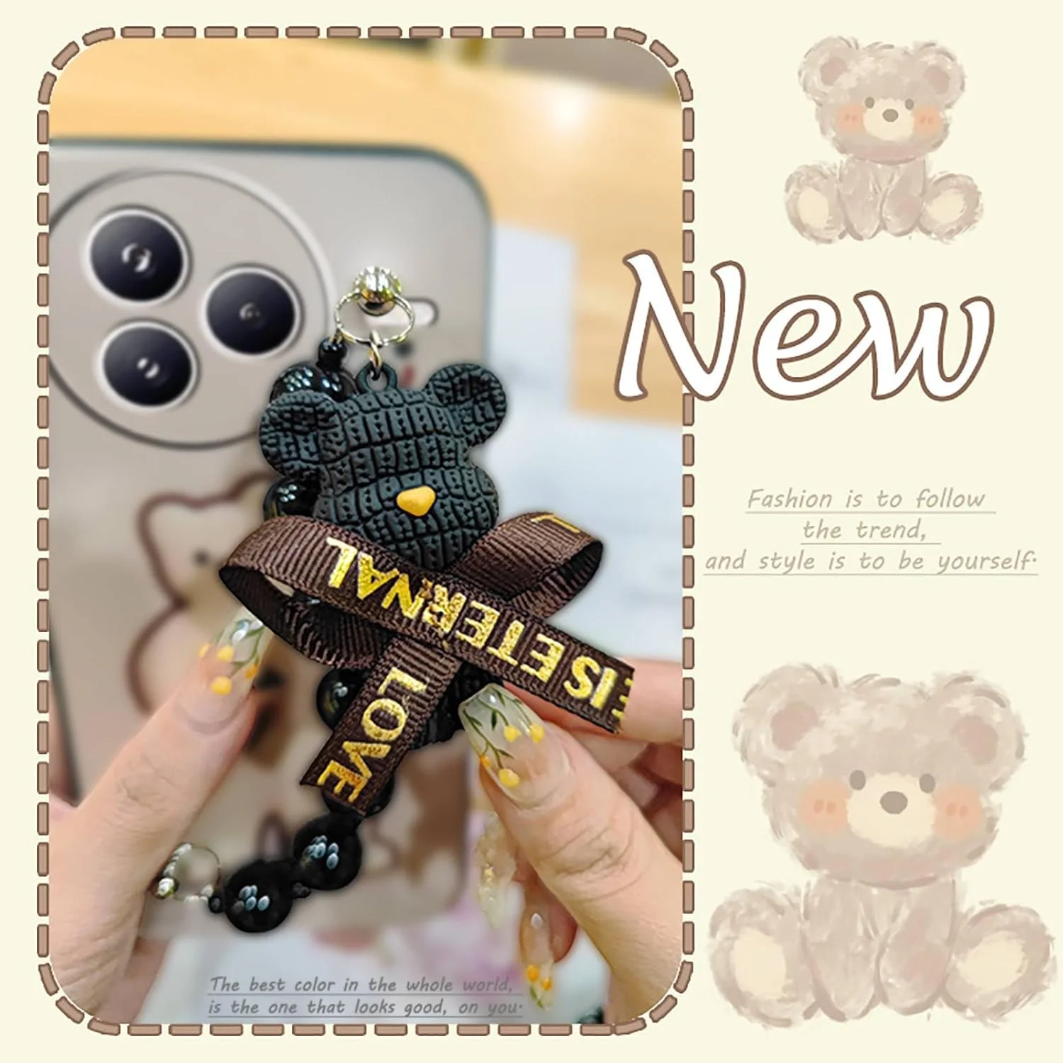 قاب گوشی سازگار با شیائومی Civi5 Pro، سیلیکونی با حس لطیف، دستبند خرسی کارتونی، محافظ ساده و ضد آب قاب گوشی سازگار با شیائومی Civi5 Pro، سیلیکونی با حس لطیف، دستبند خرسی کارتونی، محافظ ساده و ضد آب