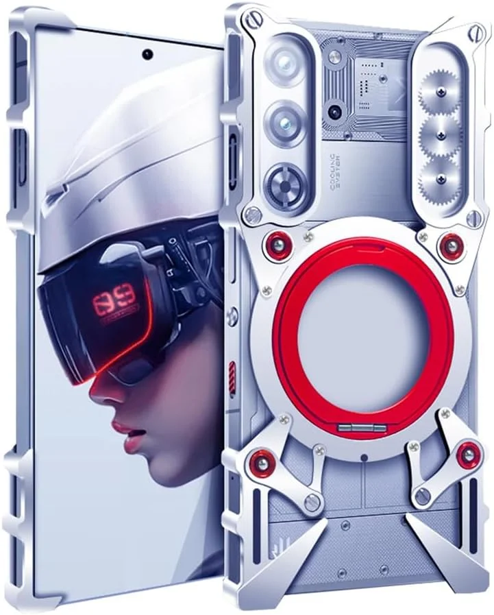 کاور محافظ آلیاژ آلومینیومی AZONEE با استند چرخان 360 درجه، طراحی چرخ دنده توخالی بدون قاب، کاور فلزی ضد ضربه برای گوشی ZTE Nubia REDMAGIC 10 Pro/10 Pro Plus (نقره ای) کاور محافظ آلیاژ آلومینیومی AZONEE با استند چرخان 360 درجه، طراحی چرخ دنده توخالی بدون قاب، کاور فلزی ضد ضربه برای گوشی ZTE Nubia REDMAGIC 10 Pro/10 Pro Plus (نقره ای)