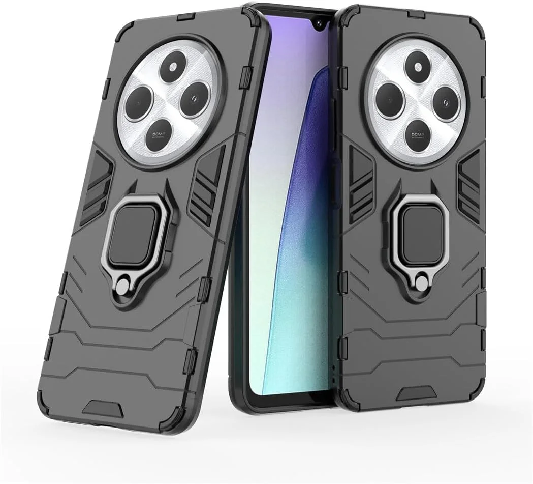 کاور محافظ دو لایه مقاوم با حلقه فلزی و استند مناسب برای گوشی شیائومی ردمی 14C 4G، شیائومی پوکو C75 4G و ردمی A4 5G (مشکی) کاور محافظ دو لایه مقاوم با حلقه فلزی و استند مناسب برای گوشی شیائومی ردمی 14C 4G، شیائومی پوکو C75 4G و ردمی A4 5G (مشکی)
