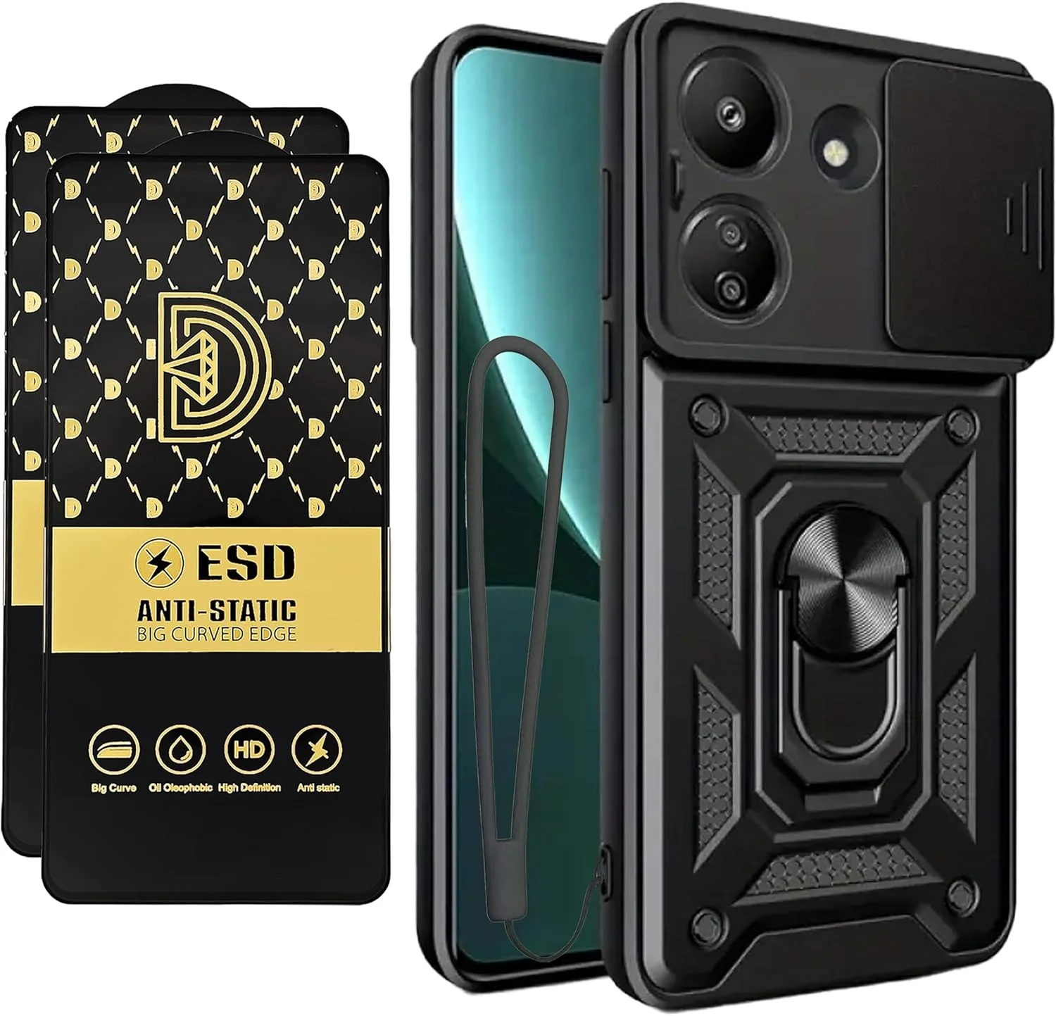 قاب محافظ شیائومی ردمی 13C / پوکو C65 با استند چرخشی 360 درجه فلزی ضد ضربه نظامی، محافظ صفحه نمایش شیشه ای، پایه نگهدارنده مغناطیسی خودرو، پوشش محافظ ردمی 13C / پوکو C65 پرو (مشکی، 13C/C65+2 شیشه) قاب محافظ شیائومی ردمی 13C / پوکو C65 با استند چرخشی 360 درجه فلزی ضد ضربه نظامی، محافظ صفحه نمایش شیشه ای، پایه نگهدارنده مغناطیسی خودرو، پوشش محافظ ردمی 13C / پوکو C65 پرو (مشکی، 13C/C65+2 شیشه)