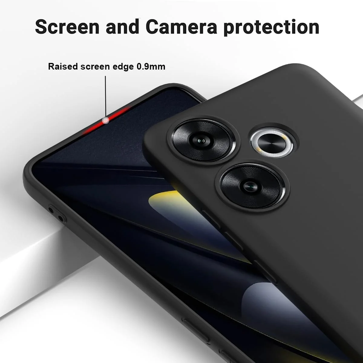 کاور محافظ سیلیکونی نرم و سبک Zubitech سازگار با گوشی شیائومی Redmi 13 4G (نه برای Note 13 4G) با محافظت از دوربین - مشکی