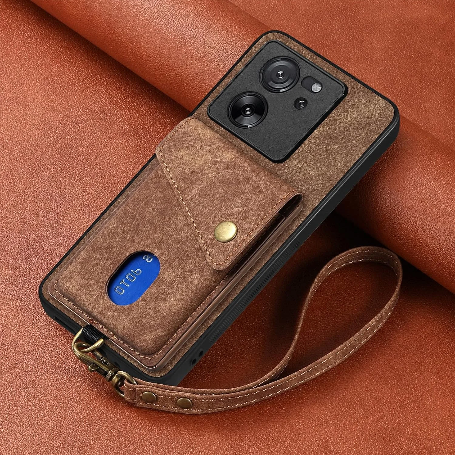 کاور گوشی شیائومی 13T/شیائومی 13T Pro، کیف پول دارای جای کارت با استند، بند مچی، محافظ دوربین، کاور محافظ مغناطیسی چرمی PU برای شیائومی 13T/شیائومی 13T Pro (قهوه ای) کاور گوشی شیائومی 13T/شیائومی 13T Pro، کیف پول دارای جای کارت با استند، بند مچی، محافظ دوربین، کاور محافظ مغناطیسی چرمی PU برای شیائومی 13T/شیائومی 13T Pro (قهوه ای)