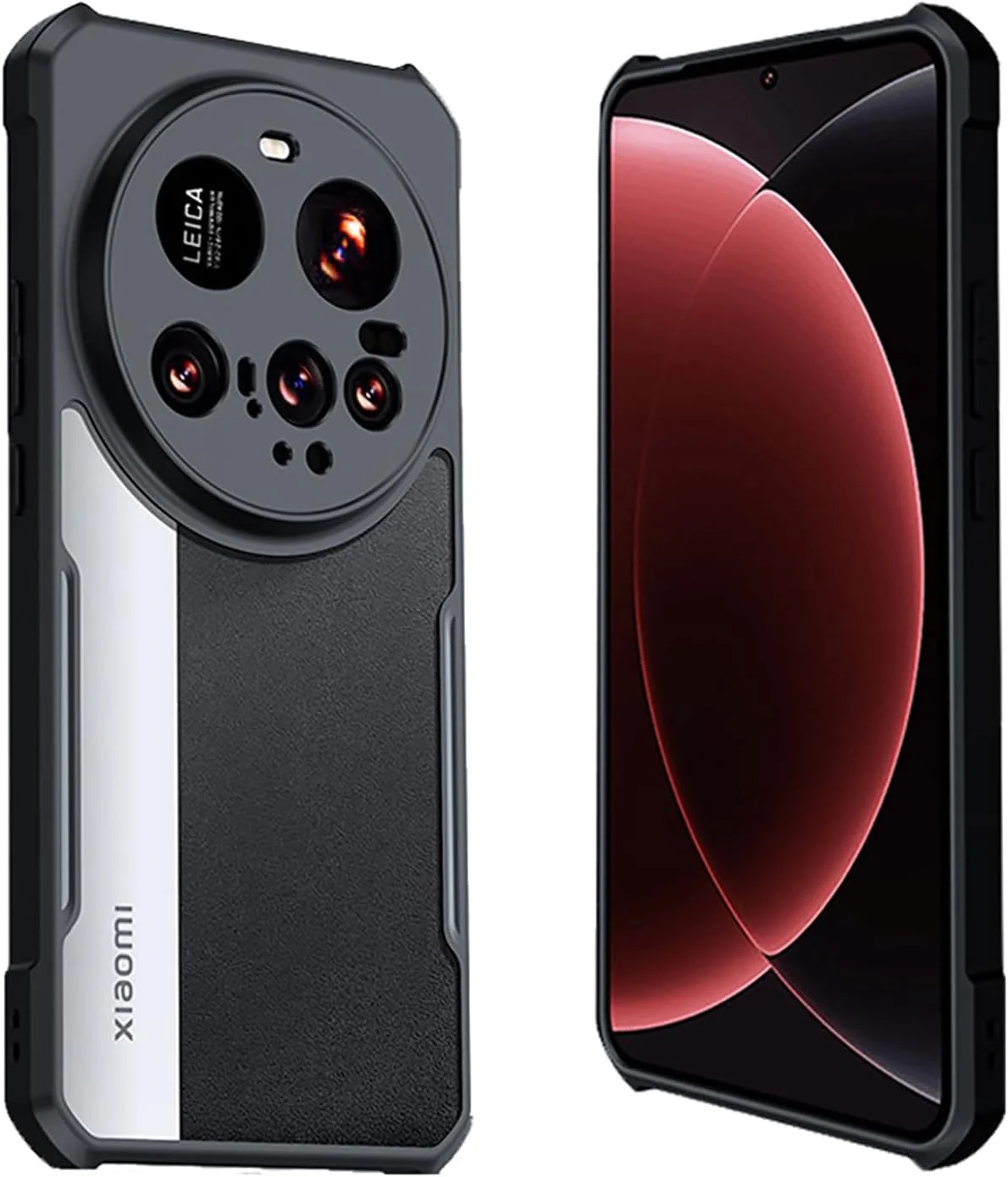 کاور شفاف گوشی شیائومی 15 Ultra مدل Lzzox با محافظت از دوربین، پوشش کامل، ضربه گیر هوا در گوشه‌ها، بامپر نرم و پشت سخت (مشکی، 15 Ultra)