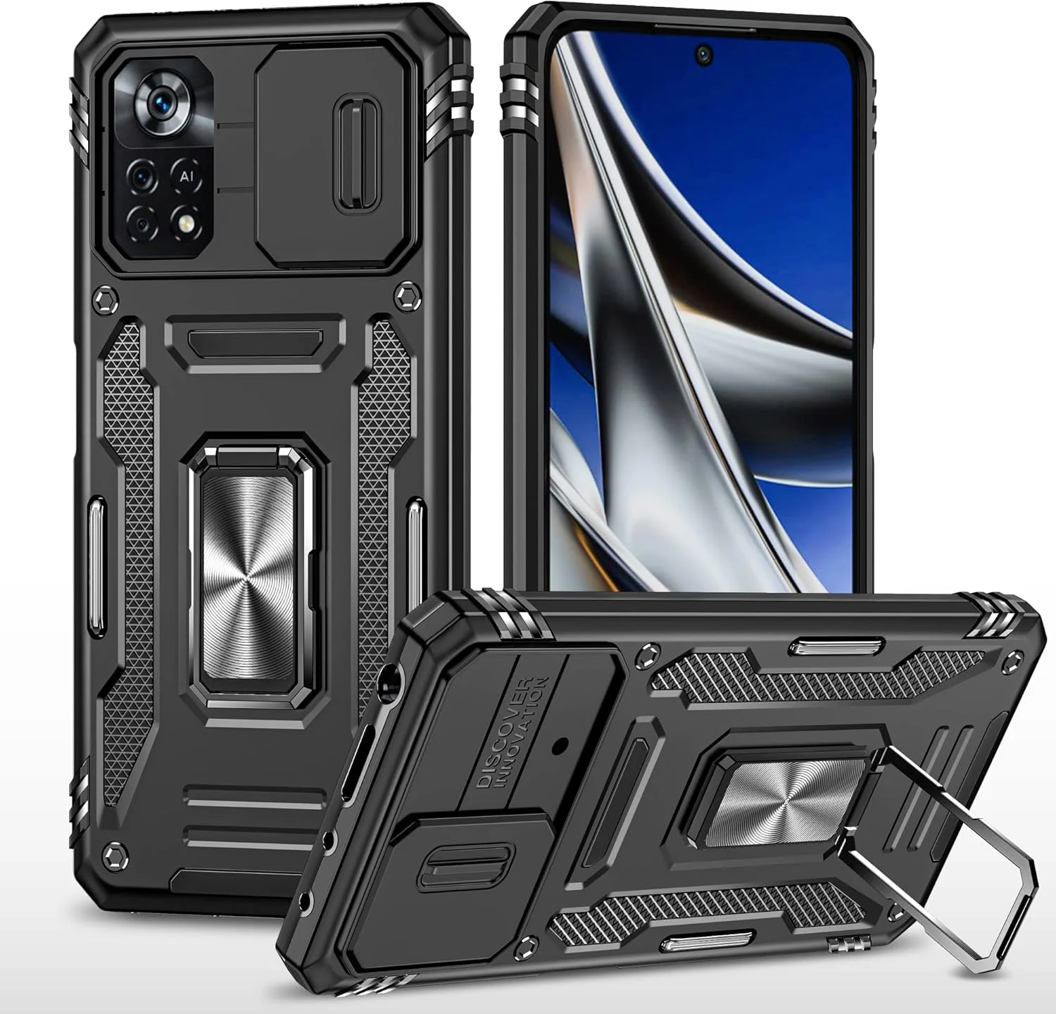 کاور محافظ کشویی دوربین، دارای استند چرخشی 360 درجه و حلقه مغناطیسی، مقاوم در برابر ضربه، مناسب برای گوشی شیائومی ردمی نوت 11 پرو 4G/5G - مشکی کاور محافظ کشویی دوربین، دارای استند چرخشی 360 درجه و حلقه مغناطیسی، مقاوم در برابر ضربه، مناسب برای گوشی شیائومی ردمی نوت 11 پرو 4G/5G - مشکی