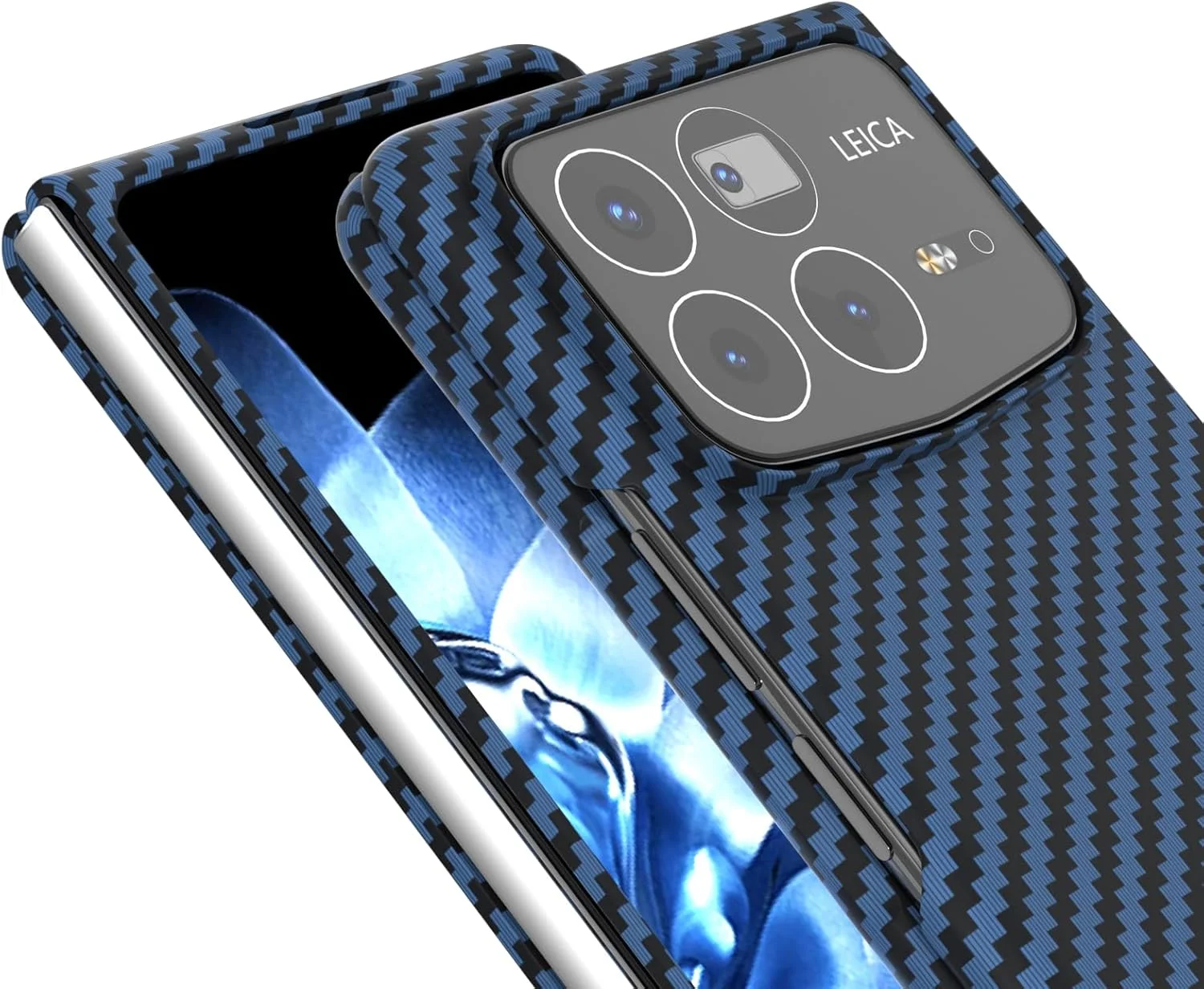 کاور محافظ گوشی تاشو شیائومی میکس فولد 4، سری کربنی (آبی)