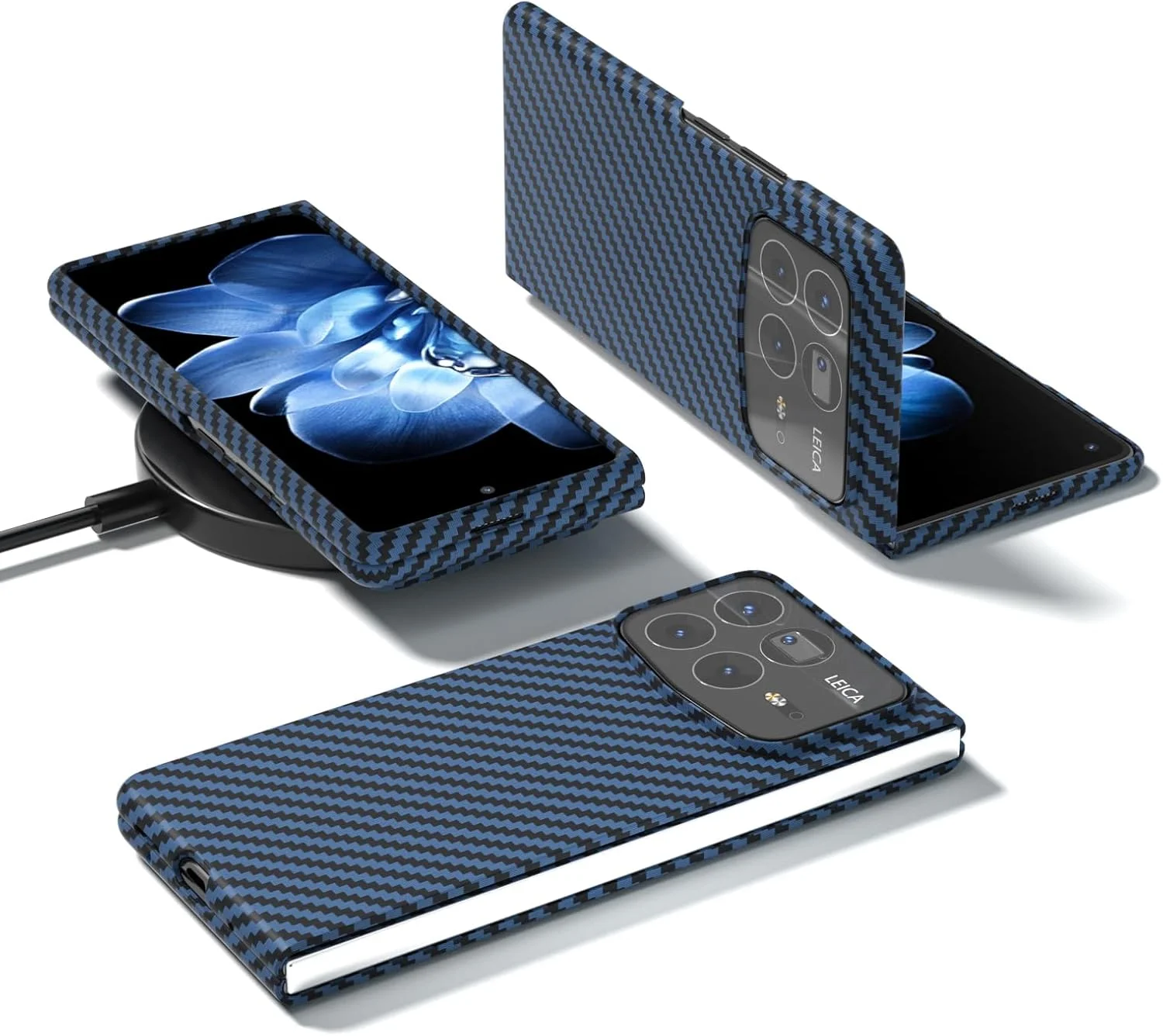 کاور محافظ گوشی تاشو شیائومی میکس فولد 4، سری کربنی (آبی)