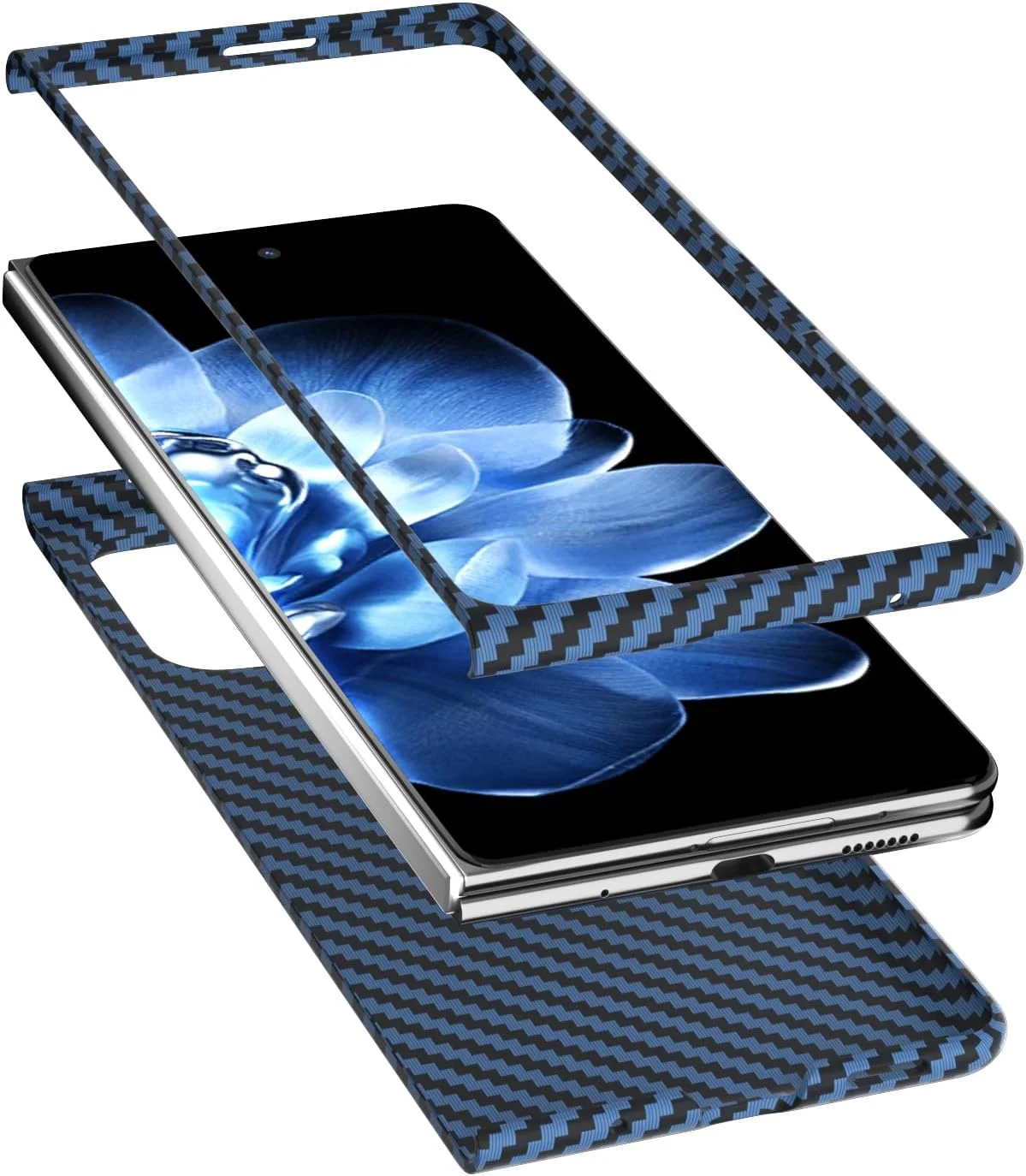 کاور محافظ گوشی تاشو شیائومی میکس فولد 4، سری کربنی (آبی)