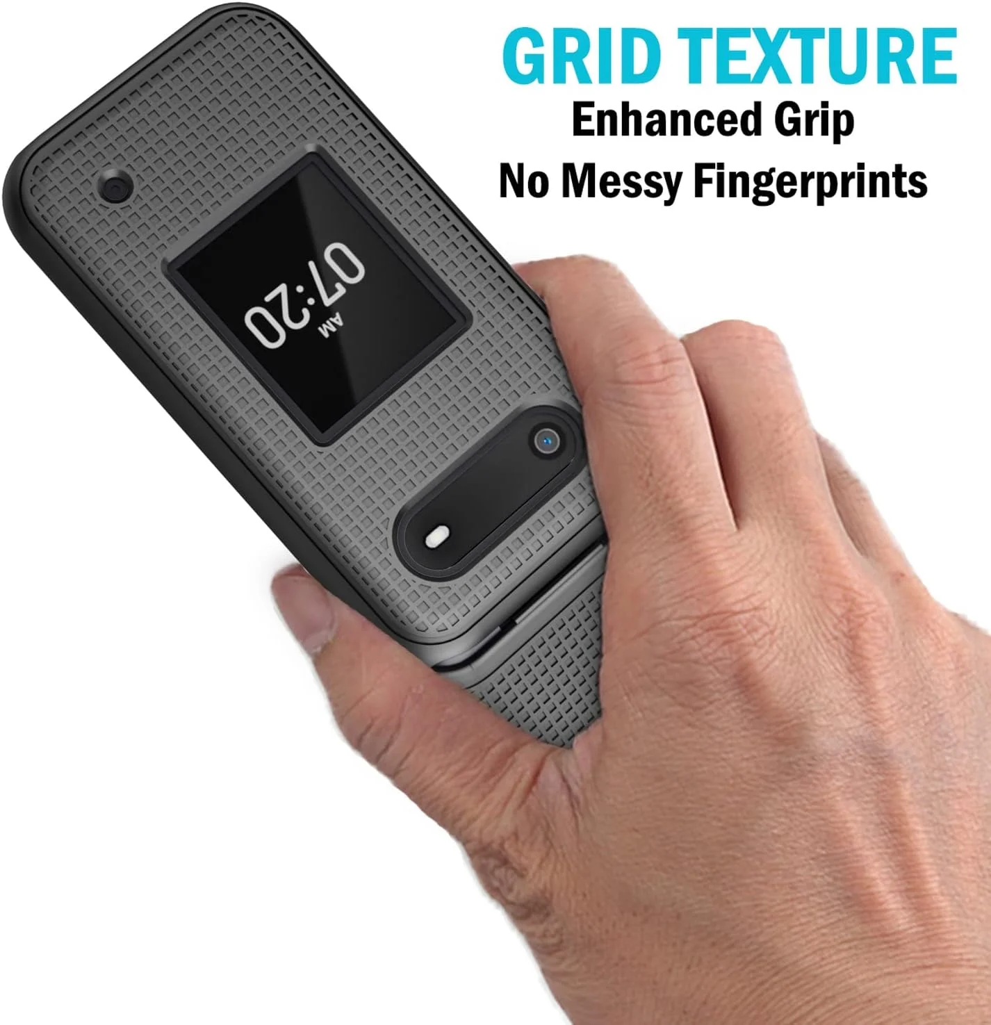 قاب محافظ باریک و سخت Nakedcellphone با بافت شبکه ای برای گوشی های تاشو نوکیا 2760 2780 مدل های Tracfone N139DL, TA-1398, TA-1451, TA-1420 - مشکی