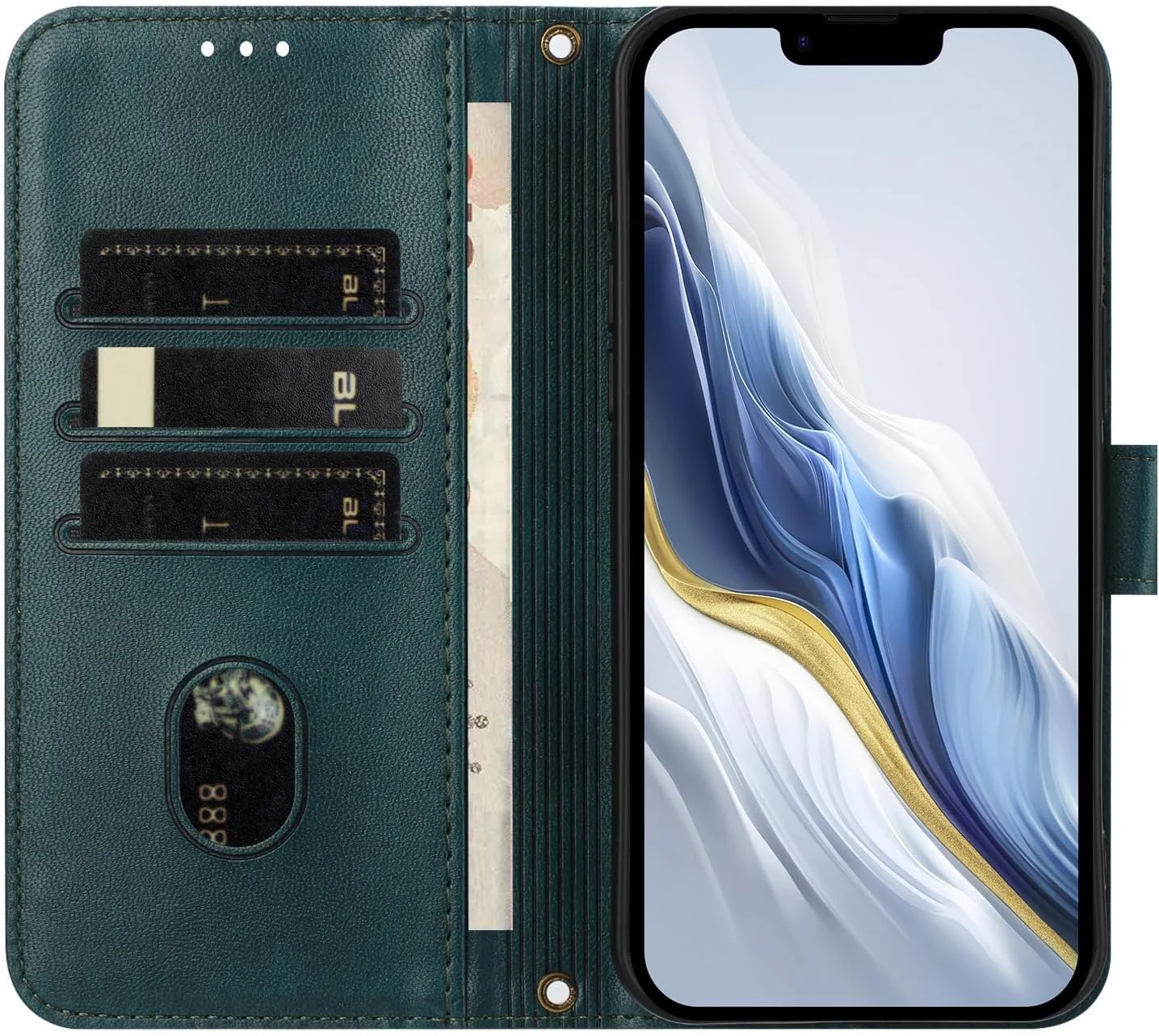 کیف چرمی تاشو برای گوشی نوکیا X10، کاور تجاری، کیف پول کارتی، کاور محافظ گوشی (سبز تیره) کیف چرمی تاشو برای گوشی نوکیا X10، کاور تجاری، کیف پول کارتی، کاور محافظ گوشی (سبز تیره)