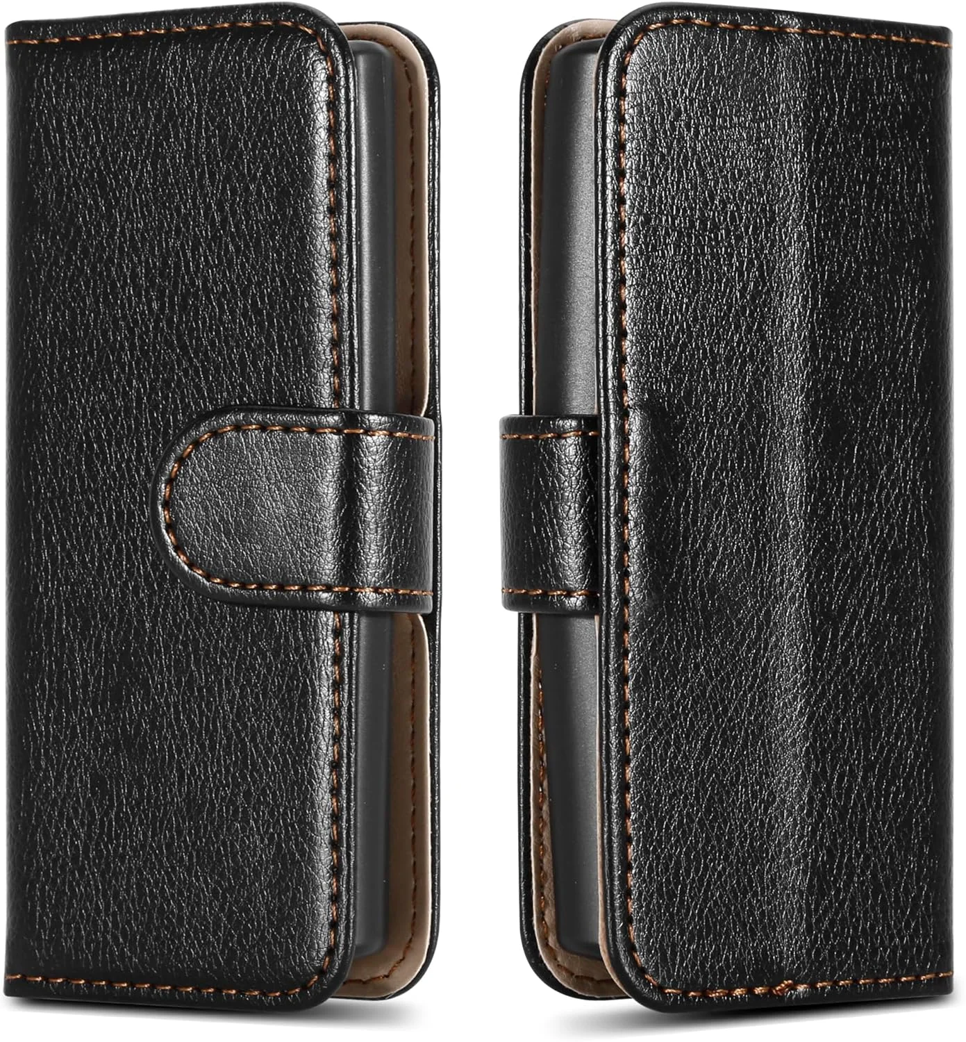 کاور کیف پول چرمی PIXFAB برای نوکیا 105 4G (2023)، کاور مغناطیسی کتابی با قابلیت تاشو [دارای جای کارت] و [پایه استند] سازگار با نوکیا 105 4G (2023) - مشکی