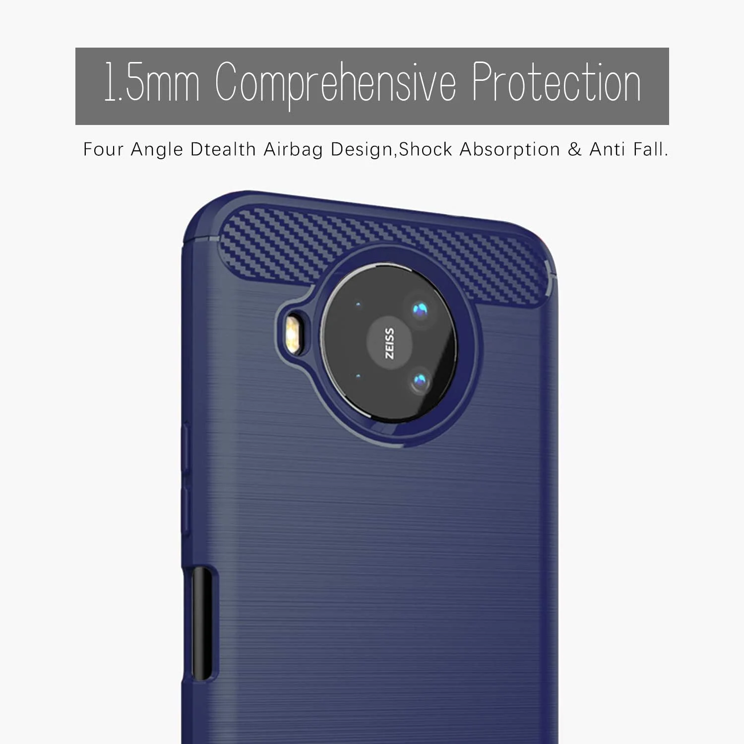 قاب گوشی نوکیا 8.3، قاب محافظ گوشی موبایل نوکیا 8.3 [آبی]، سری نفیس طرح کربن، با فناوری ضد خش و ضد ضربه برای نوکیا 8.3