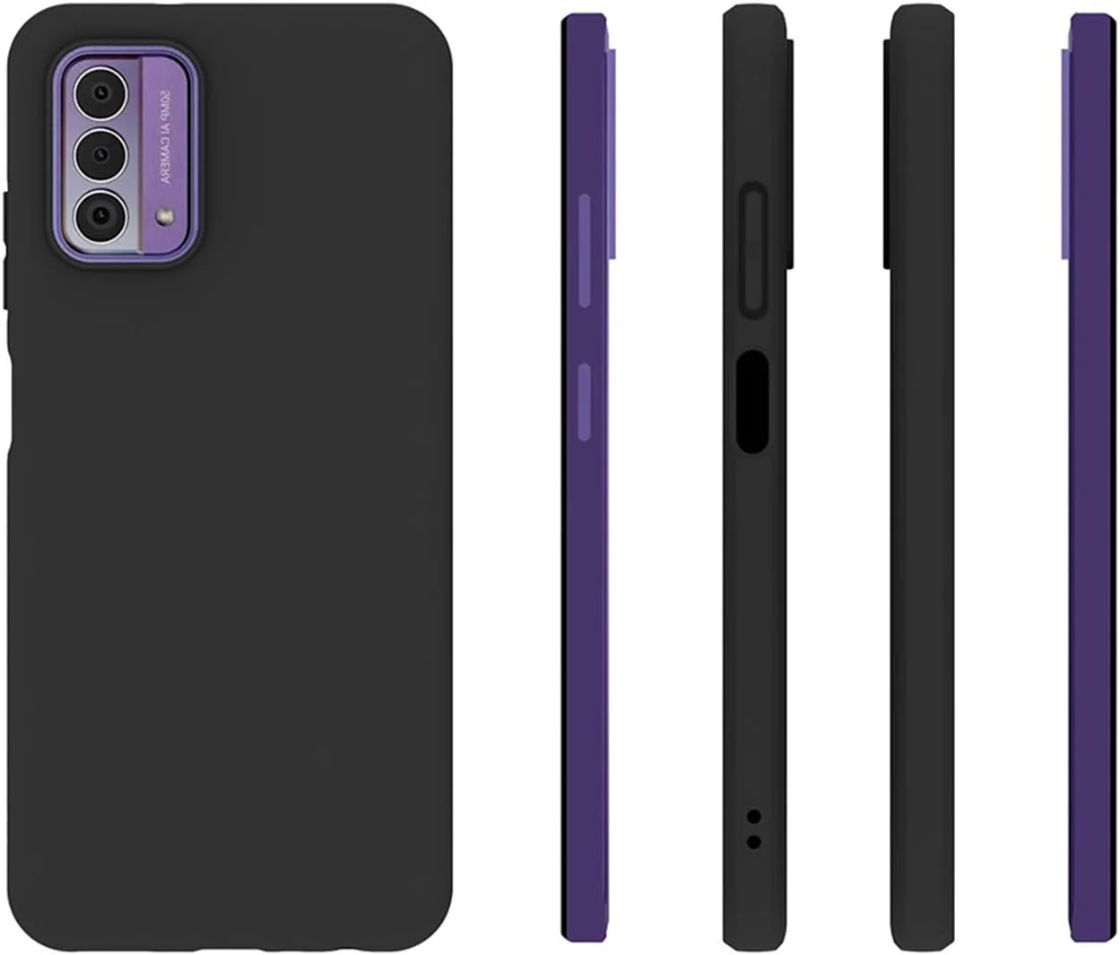 قاب گوشی برای نوکیا G42 5G به همراه محافظ صفحه نمایش شیشه ای حرارت دیده [2 عدد]، باریک، نرم، انعطاف پذیر، TPU، فوق العاده نازک، پوشش مات محافظ - مشکی