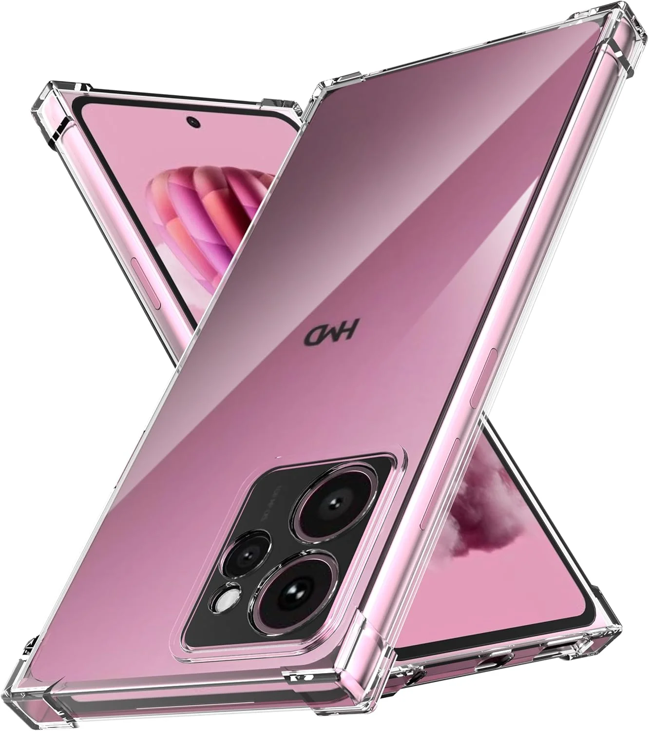 کاور TPU شفاف آنووکوا برای گوشی نوکیا HMD Skyline با محافظ لنز دوربین داخلی، کاور محافظ پشتی نازک و شفاف، بامپر نرم و انعطاف پذیر سیلیکونی هیبریدی