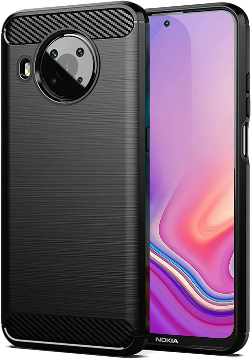 قاب محافظ گوشی نوکیا X10/X20 مدل SCL با طرح فیبر کربن، ضد خش و ضد ضربه، سازگار با نوکیا X10/X20 - مشکی