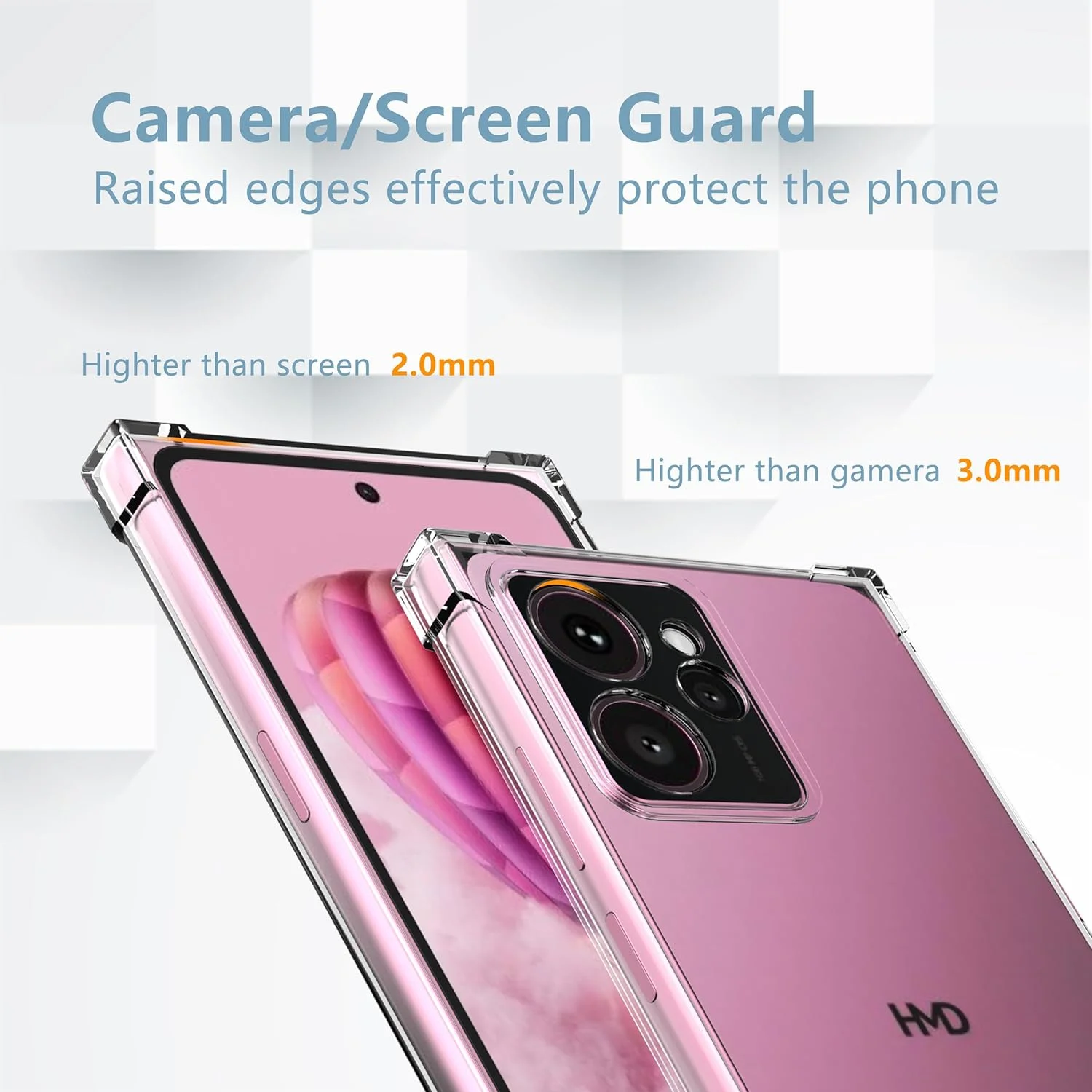 کاور TPU شفاف آنووکوا برای گوشی نوکیا HMD Skyline با محافظ لنز دوربین داخلی، کاور محافظ پشتی نازک و شفاف، بامپر نرم و انعطاف پذیر سیلیکونی هیبریدی