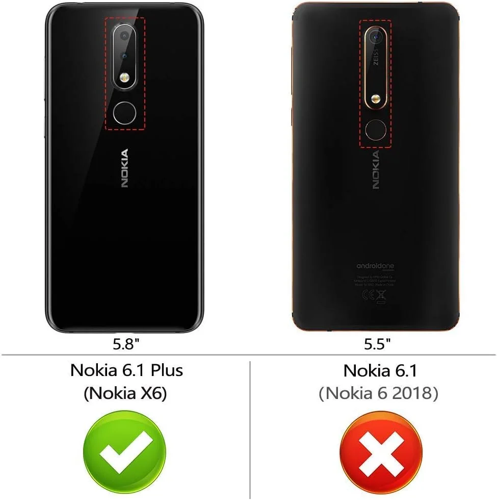 قاب محافظ ژله ای نرم و شفاف MaiJin برای نوکیا 6.1 پلاس، نوکیا X6، ضد لغزش، مقاوم در برابر خراش