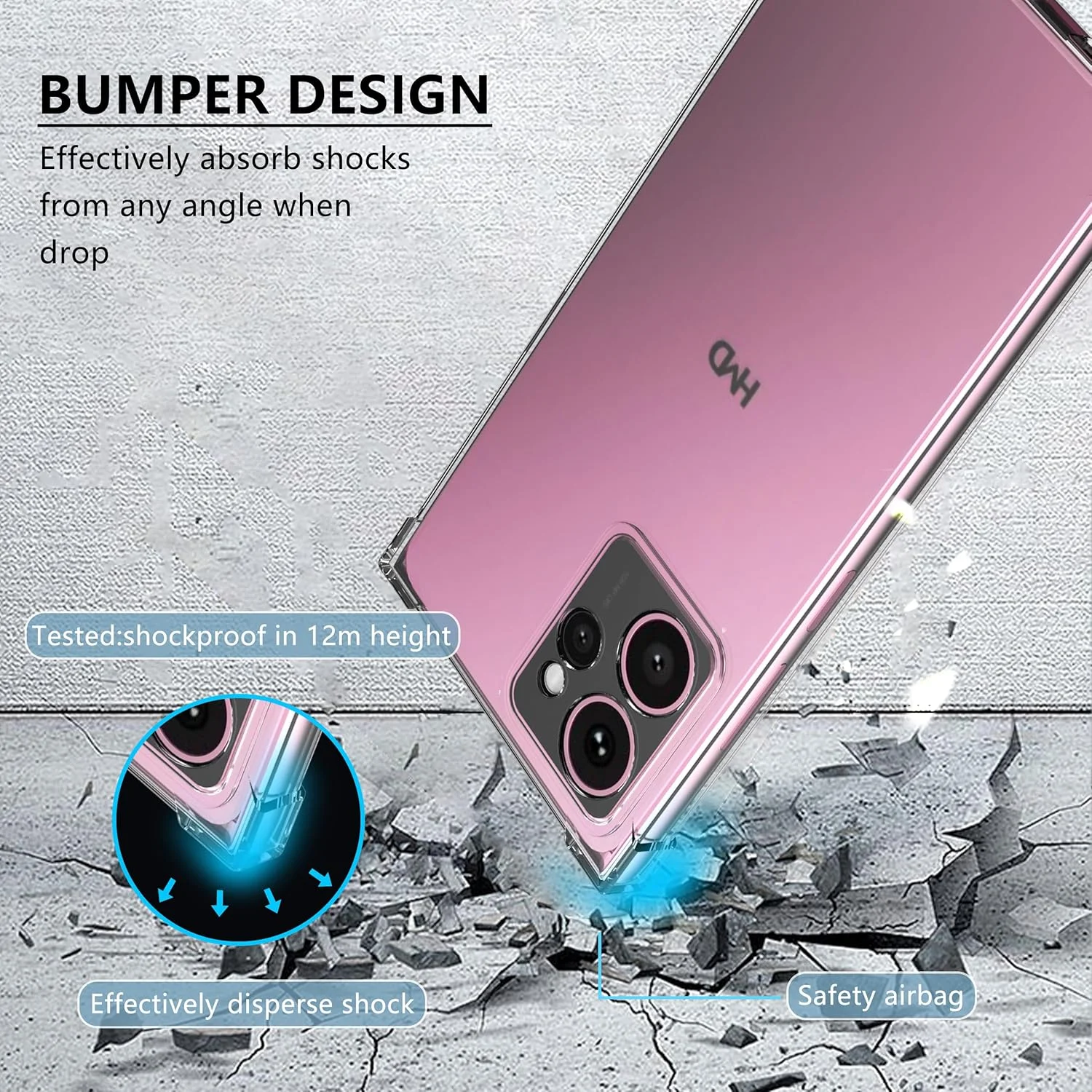 کاور TPU شفاف آنووکوا برای گوشی نوکیا HMD Skyline با محافظ لنز دوربین داخلی، کاور محافظ پشتی نازک و شفاف، بامپر نرم و انعطاف پذیر سیلیکونی هیبریدی