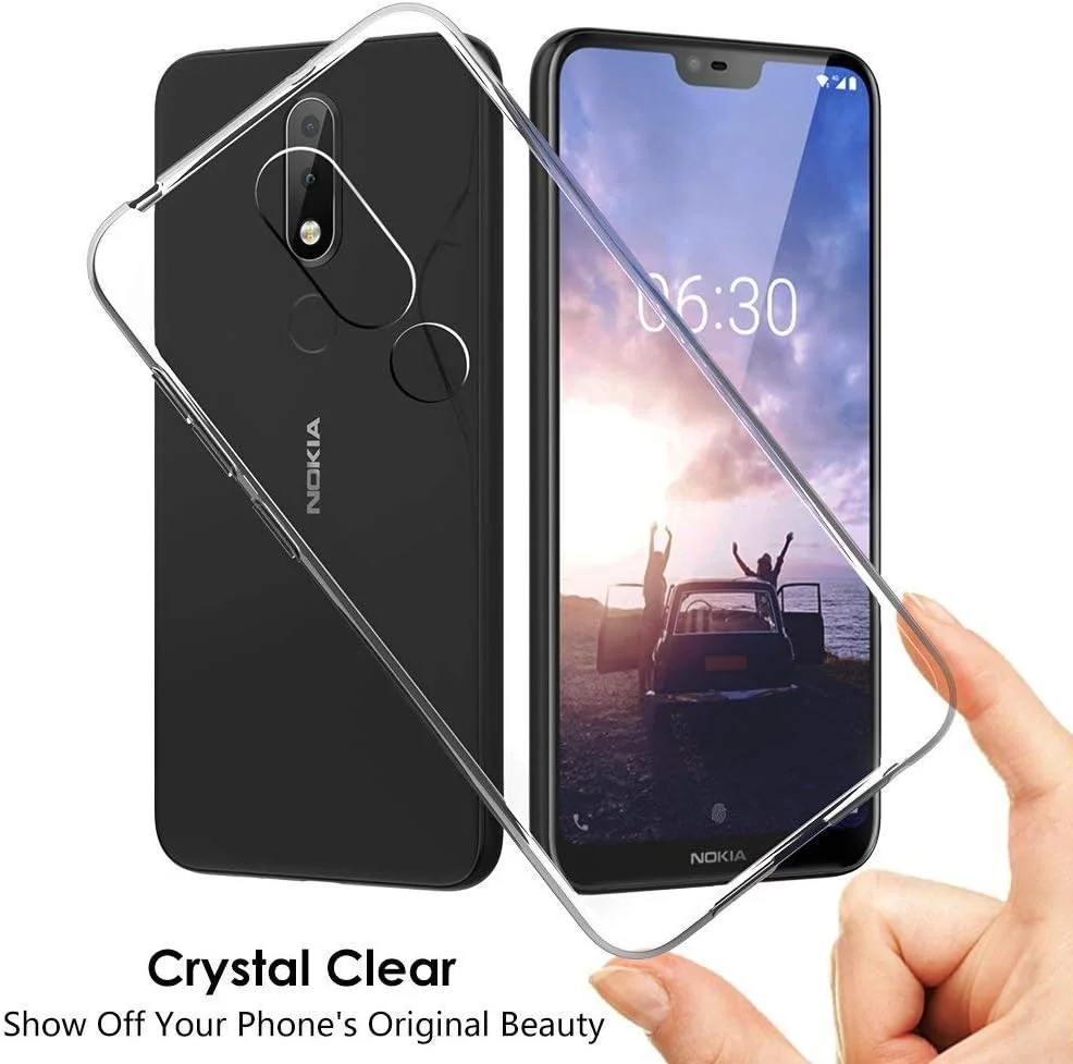 قاب محافظ ژله ای نرم و شفاف MaiJin برای نوکیا 6.1 پلاس، نوکیا X6، ضد لغزش، مقاوم در برابر خراش