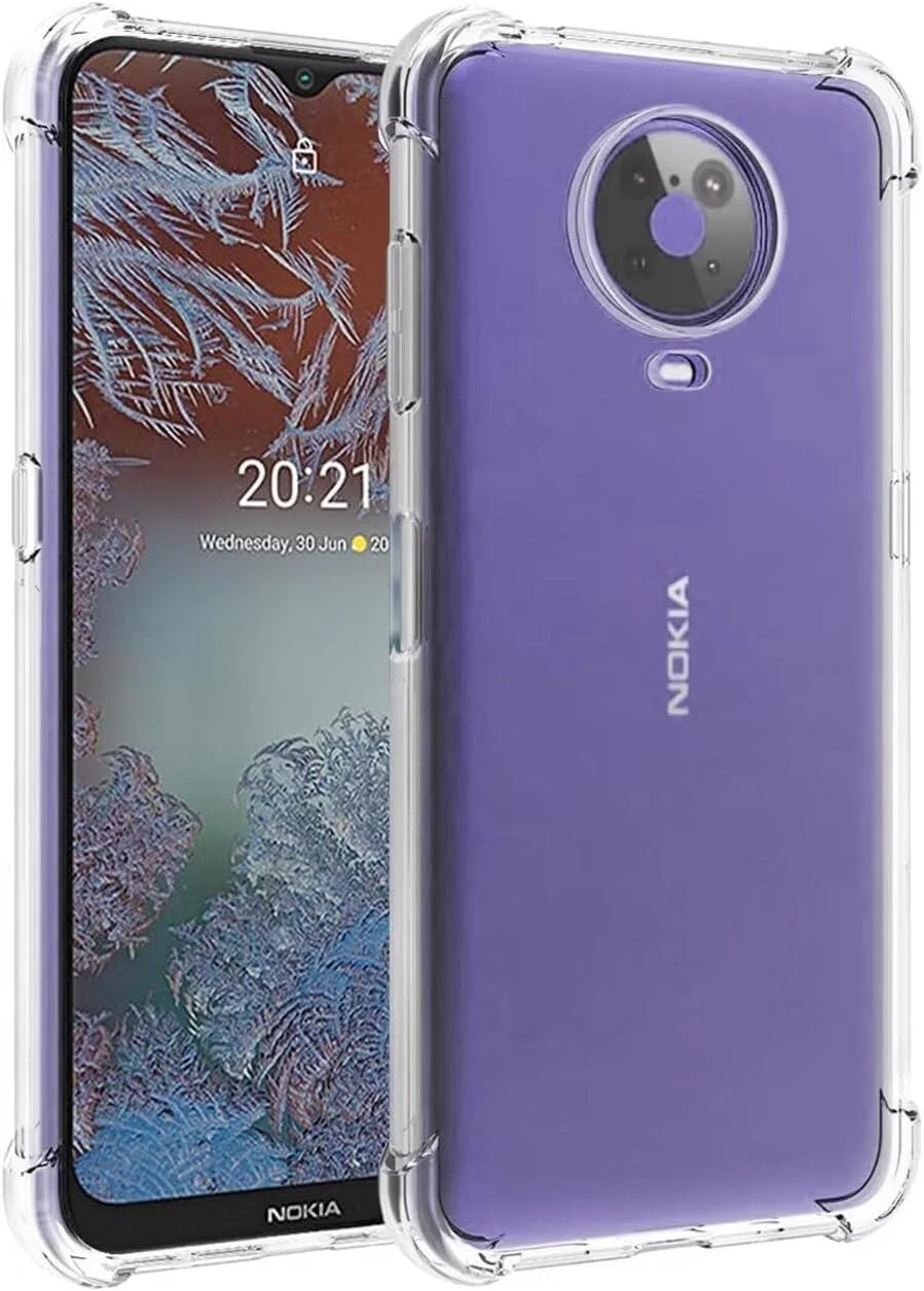 کاور یربل مناسب برای نوکیا G10 مدل TA-1334، کاور نوکیا G20 مدل TA-1336/نوکیا 6.3، کاور سیلیکونی ژله‌ای نرم و شفاف با ضربه‌گیر انعطاف‌پذیر برای نوکیا G10 / G20 - شفاف