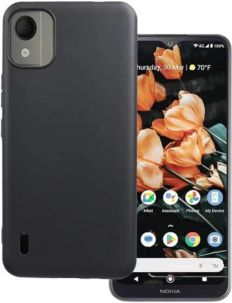 قاب محافظ گوشی نوکیا C12، TPU نرم، فوق العاده باریک، شیک، پوشش محافظ برای قاب گوشی نوکیا C12 [محافظت در برابر سقوط، ضد لغزش] - مشکی مات