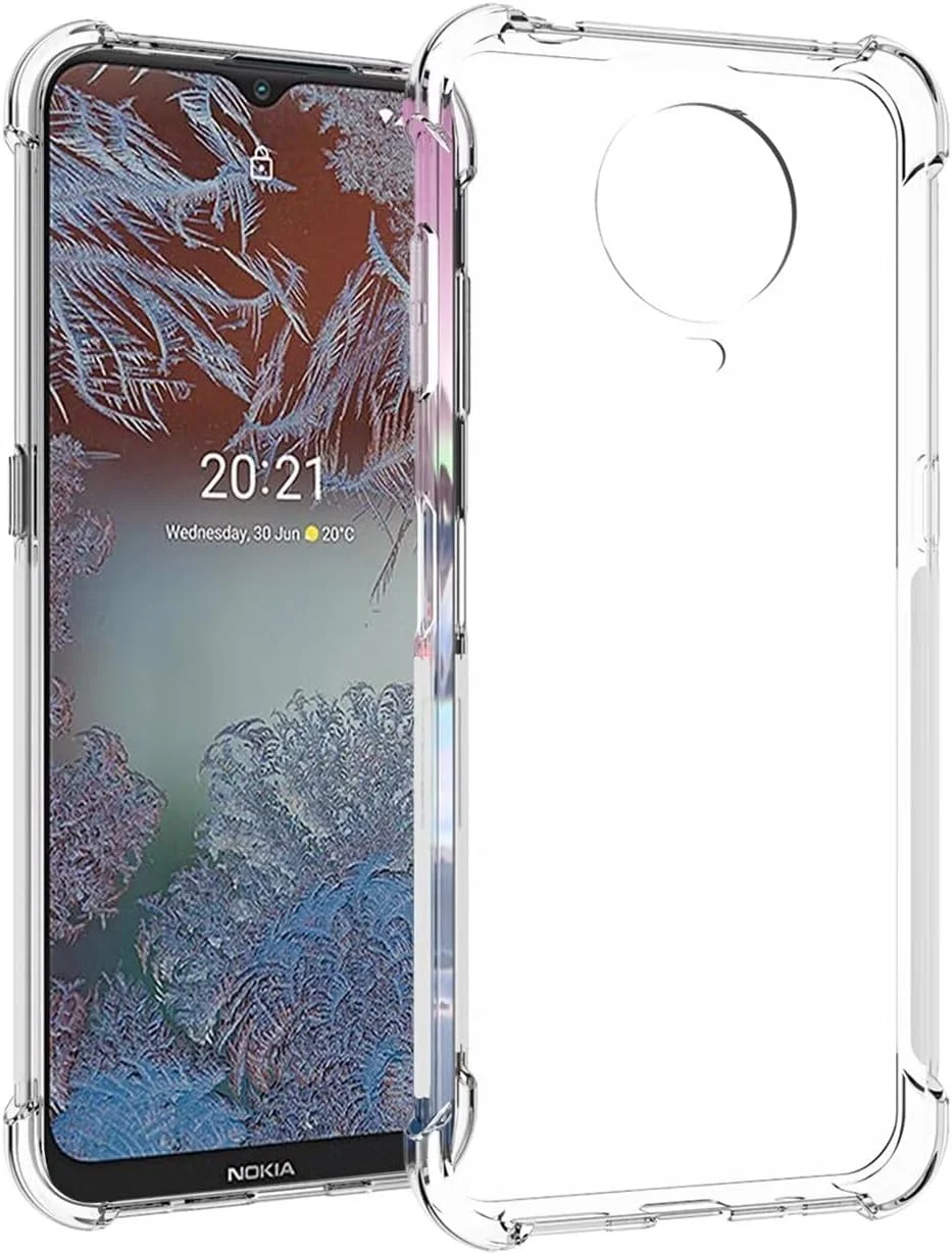 کاور یربل مناسب برای نوکیا G10 مدل TA-1334، کاور نوکیا G20 مدل TA-1336/نوکیا 6.3، کاور سیلیکونی ژله‌ای نرم و شفاف با ضربه‌گیر انعطاف‌پذیر برای نوکیا G10 / G20 - شفاف