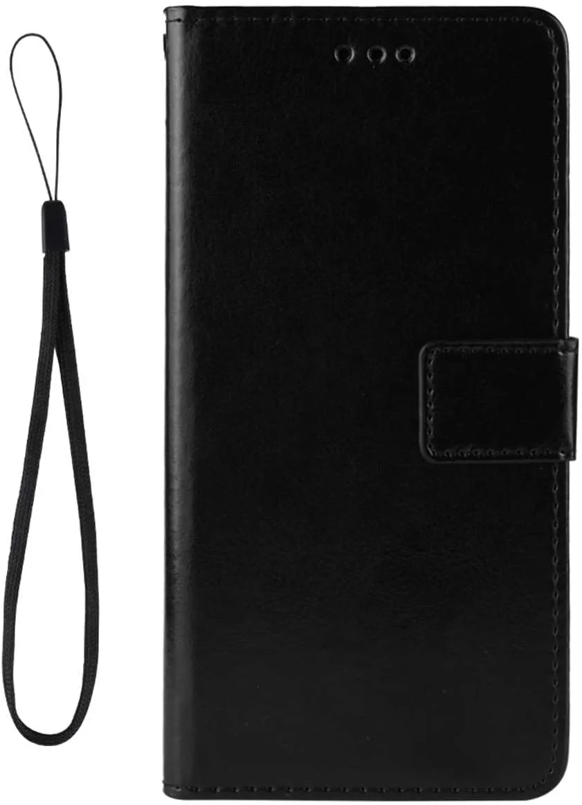 کیف محافظ سازگار با نوکیا 105 4G 2023، کیف پول با جای کارت، رنگ ثابت کلاسیک. کیف تاشو با قابلیت استند - مشکی