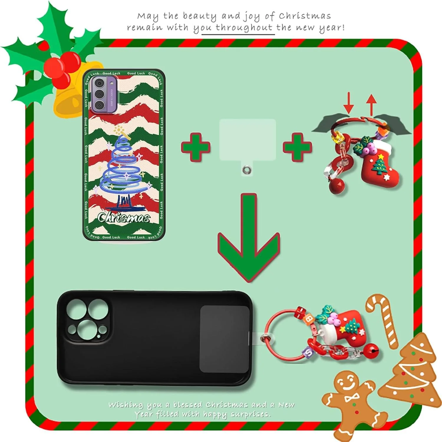 قاب گوشی سازگار با نوکیا G42 5G، قاب محافظ کارتونی موبایل، آستین گوشی سیلیکونی طرح گوزن، قاب نرم و بادوام TPU