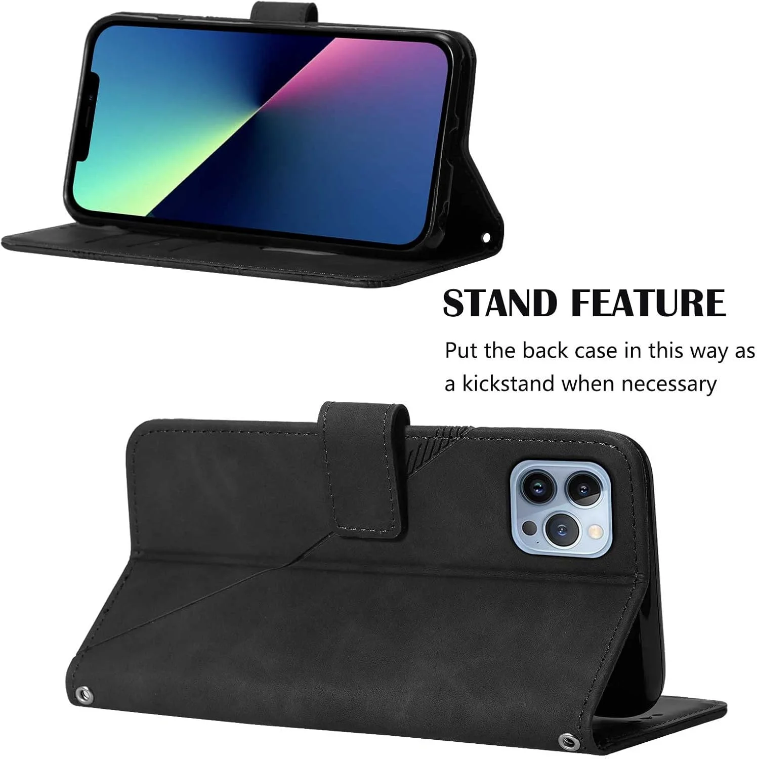 کیف چرمی محافظ گوشی نوکیا C2 ویرایش دوم، ضد ضربه، دارای جای کارت، قفل مغناطیسی، طرح خطی، رنگ مشکی