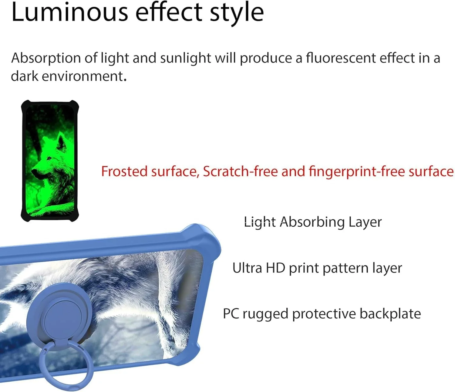 قاب محافظ گوشی نوکیا G50 [همراه با محافظ صفحه نمایش شیشه ای حرارت دیده][PC سخت + سیلیکون نرم][دارای حلقه نگهدارنده][جلوه شب تاب] YGL-LANG