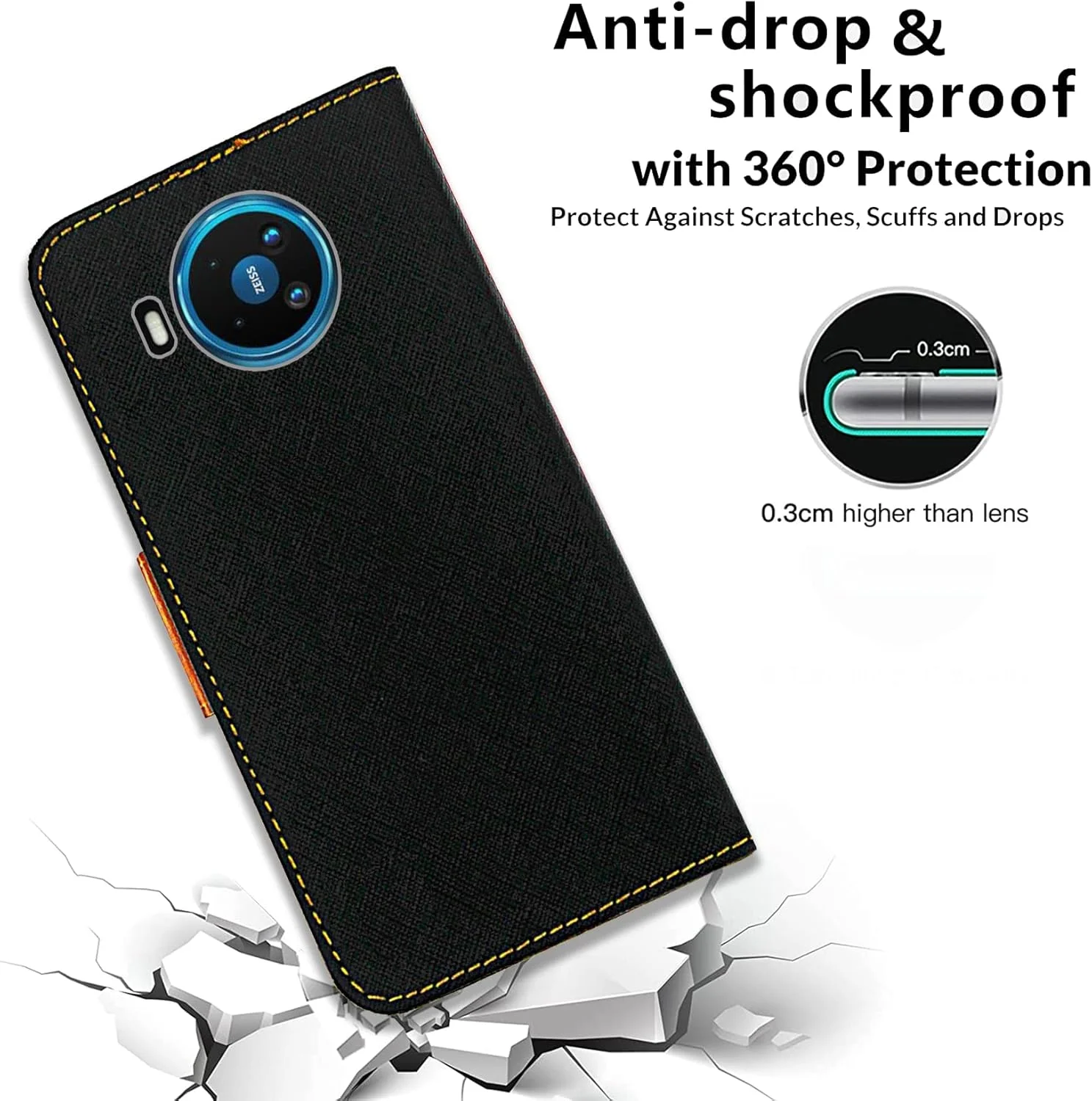 کیف چرمی SHIYENA برای نوکیا 8.3 5G، کیف پول تاشو چرمی با جای کارت مغناطیسی و پایه نگهدارنده